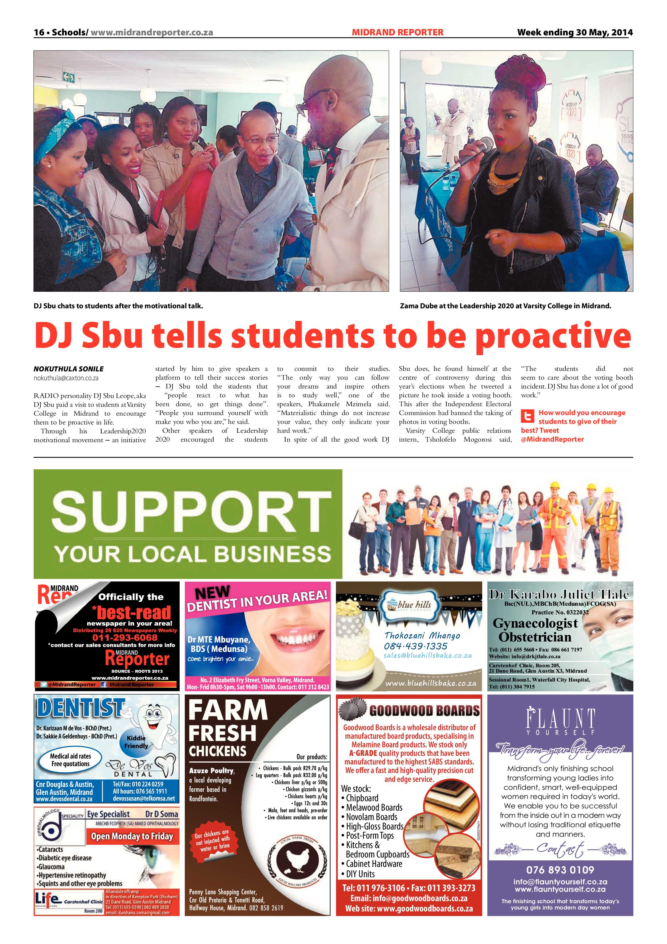 Midrand Reporter 30 May 2014 page 16