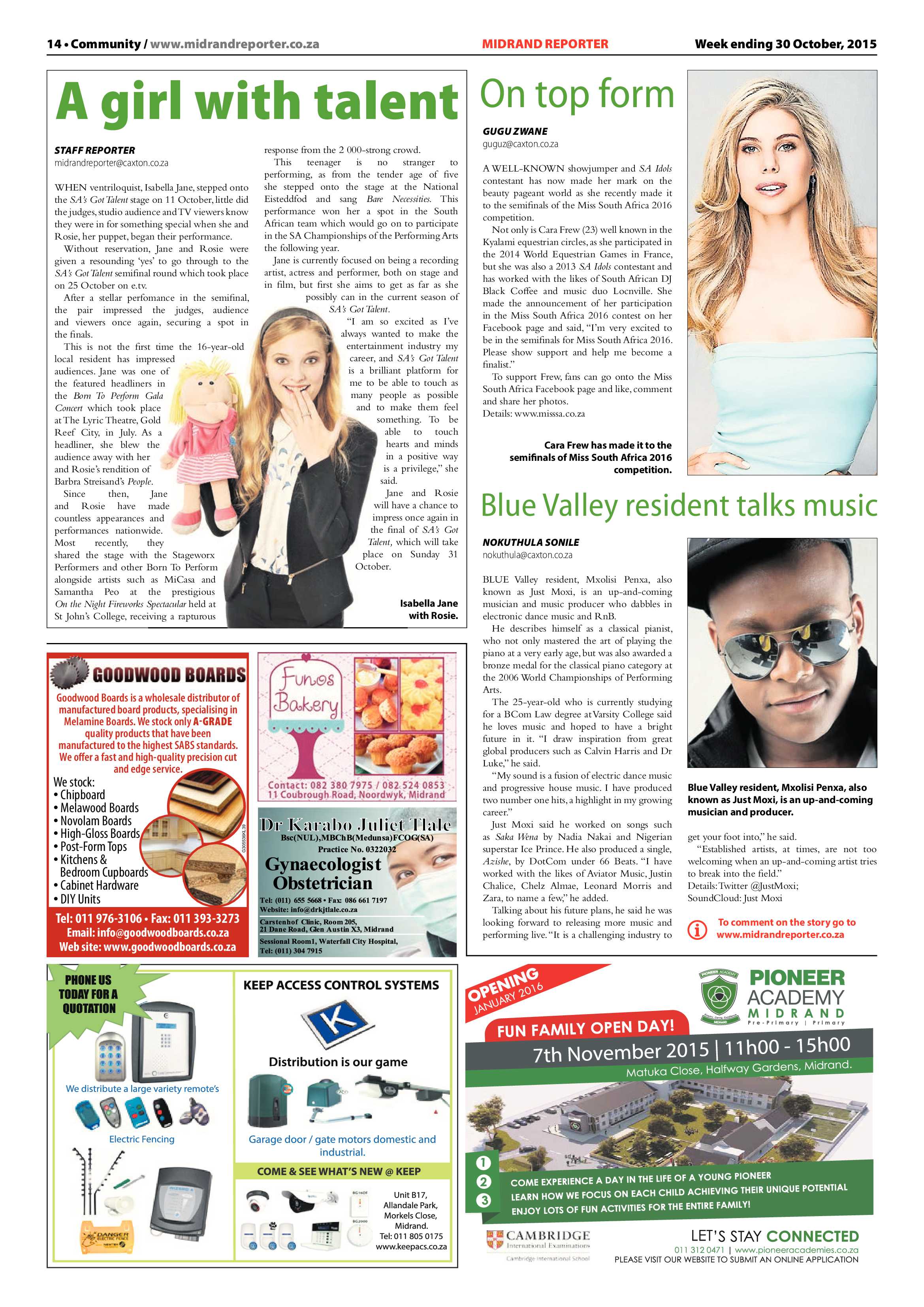 Midrand Reporter 30 October 2015 page 14