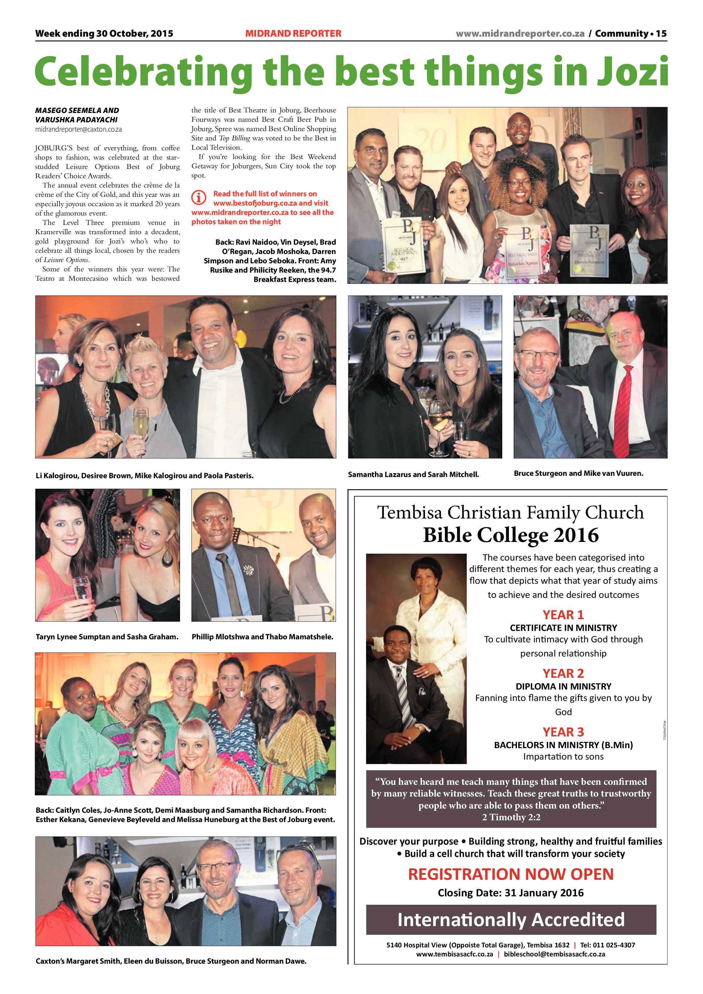 Midrand Reporter 30 October 2015 page 15