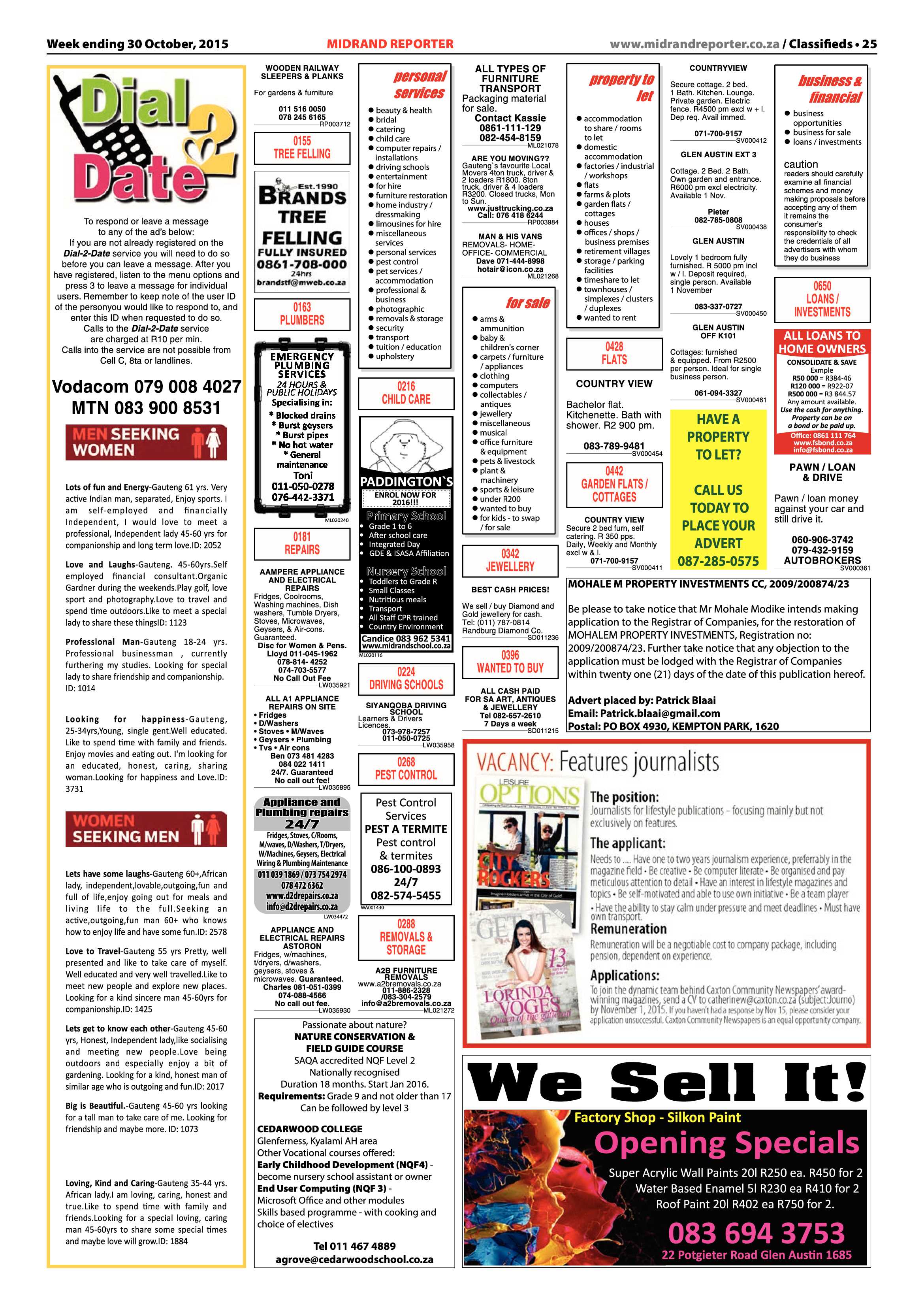 Midrand Reporter 30 October 2015 page 25