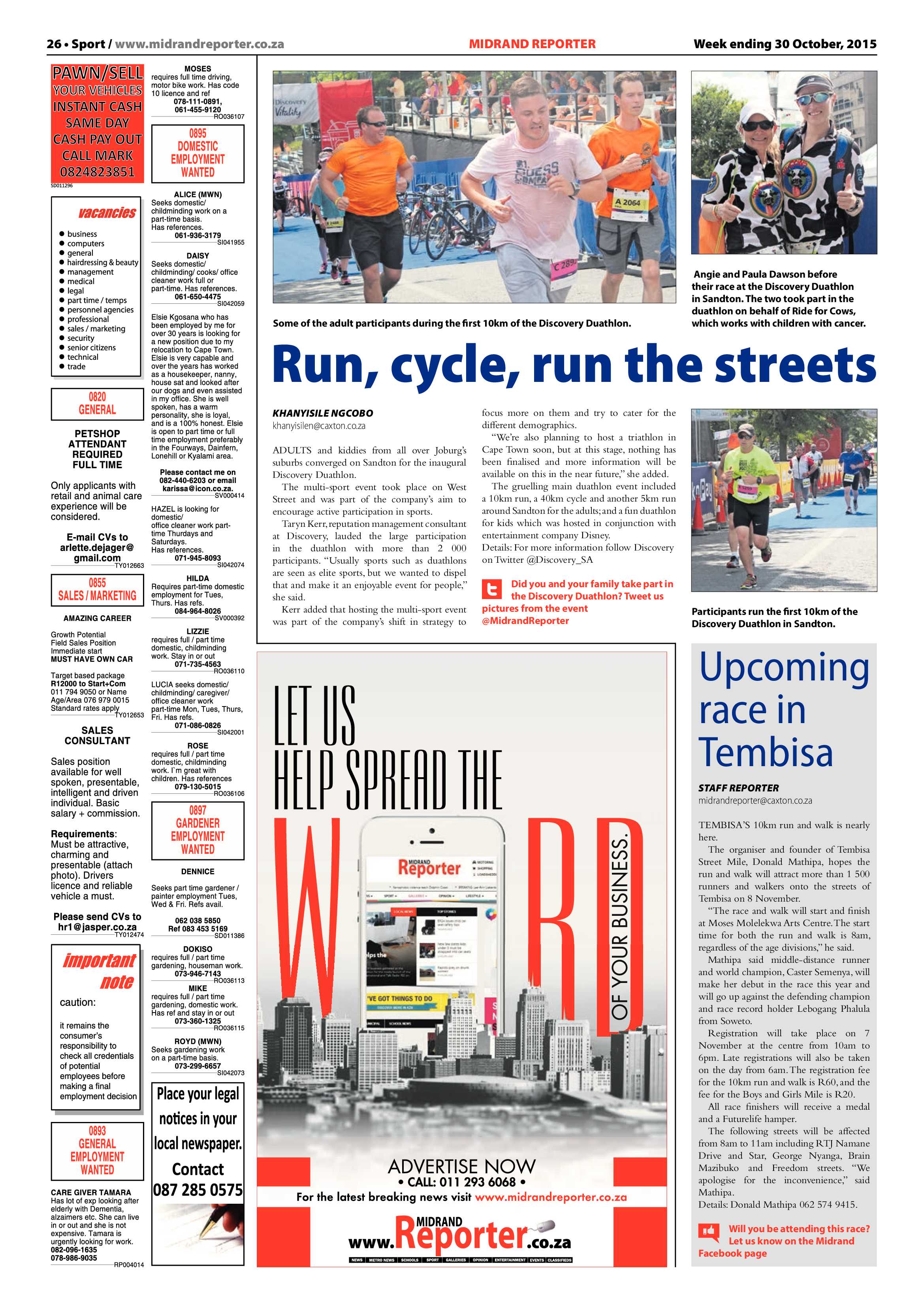 Midrand Reporter 30 October 2015 page 26