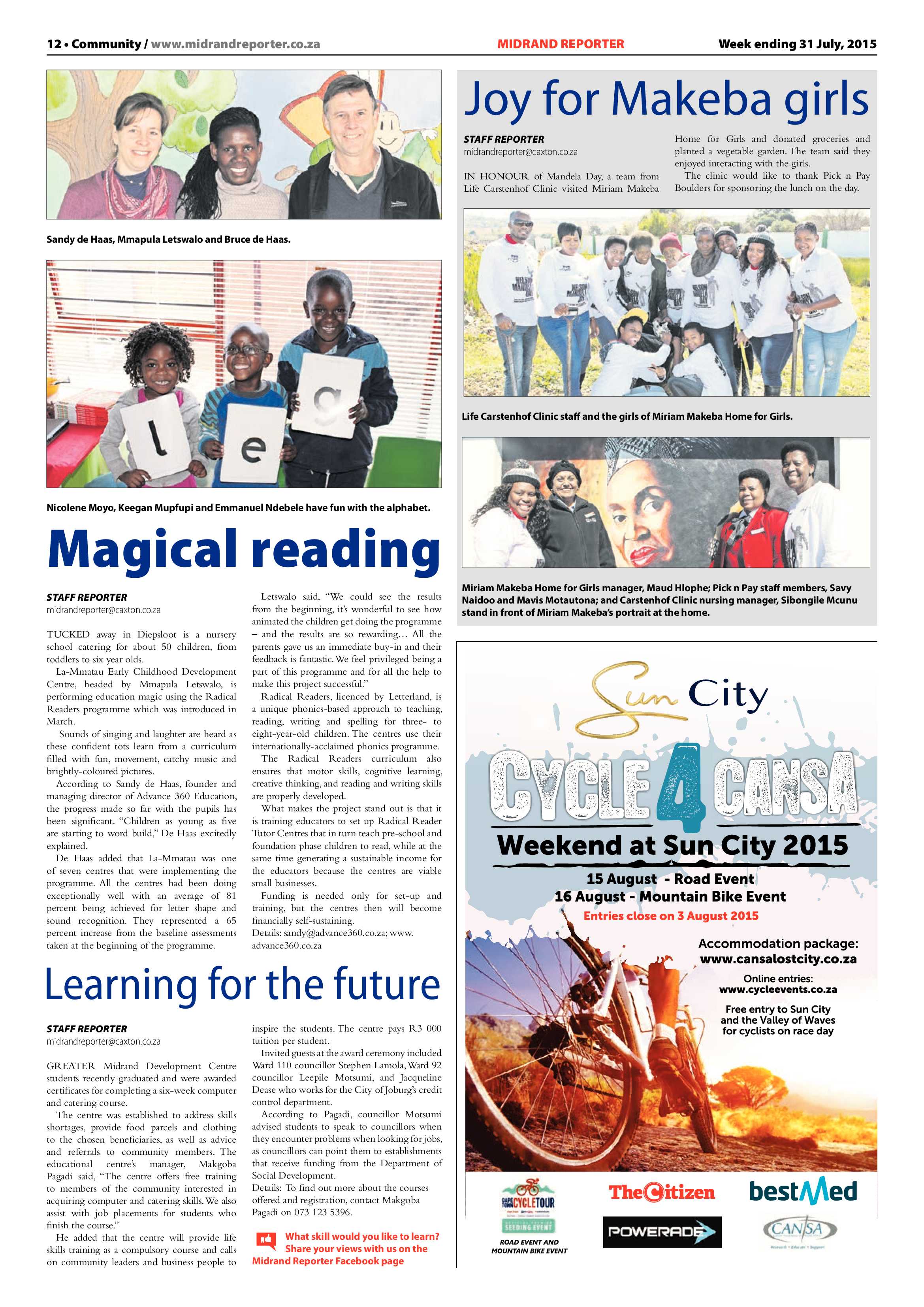 Midrand Reporter 31 July 2015 page 12