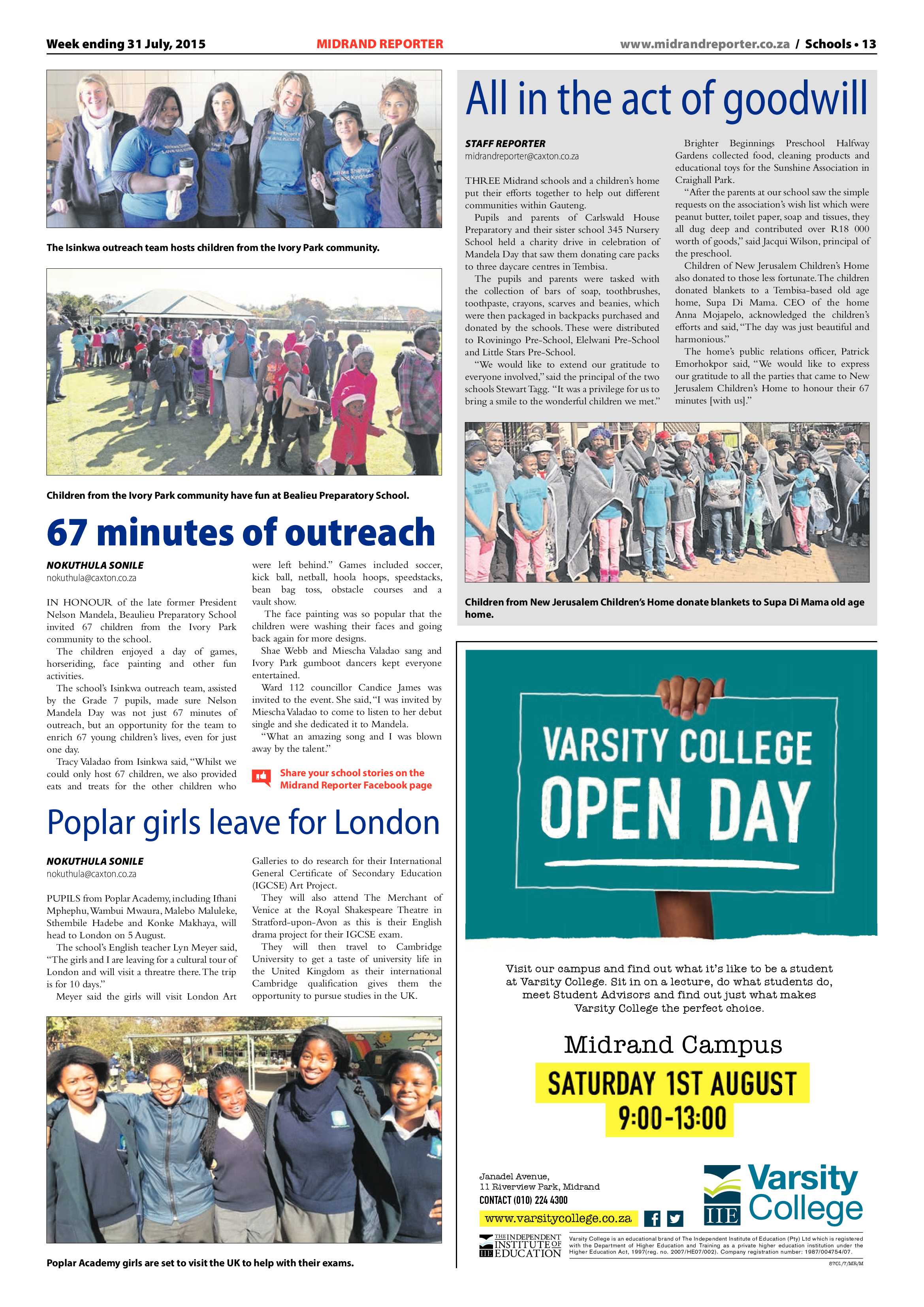 Midrand Reporter 31 July 2015 page 13