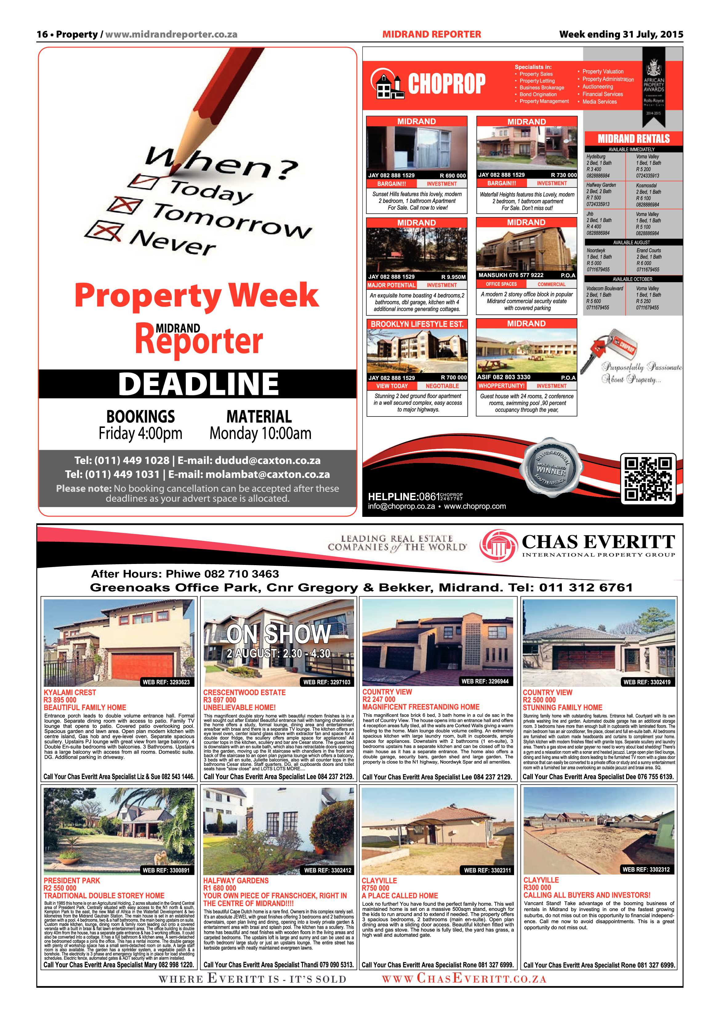 Midrand Reporter 31 July 2015 page 16