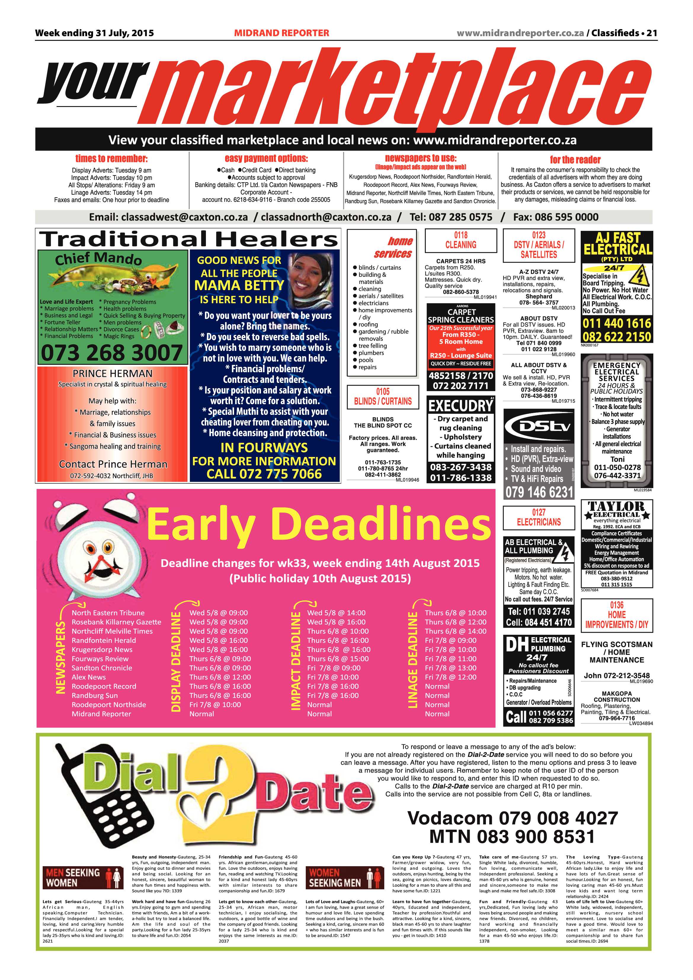 Midrand Reporter 31 July 2015 page 21