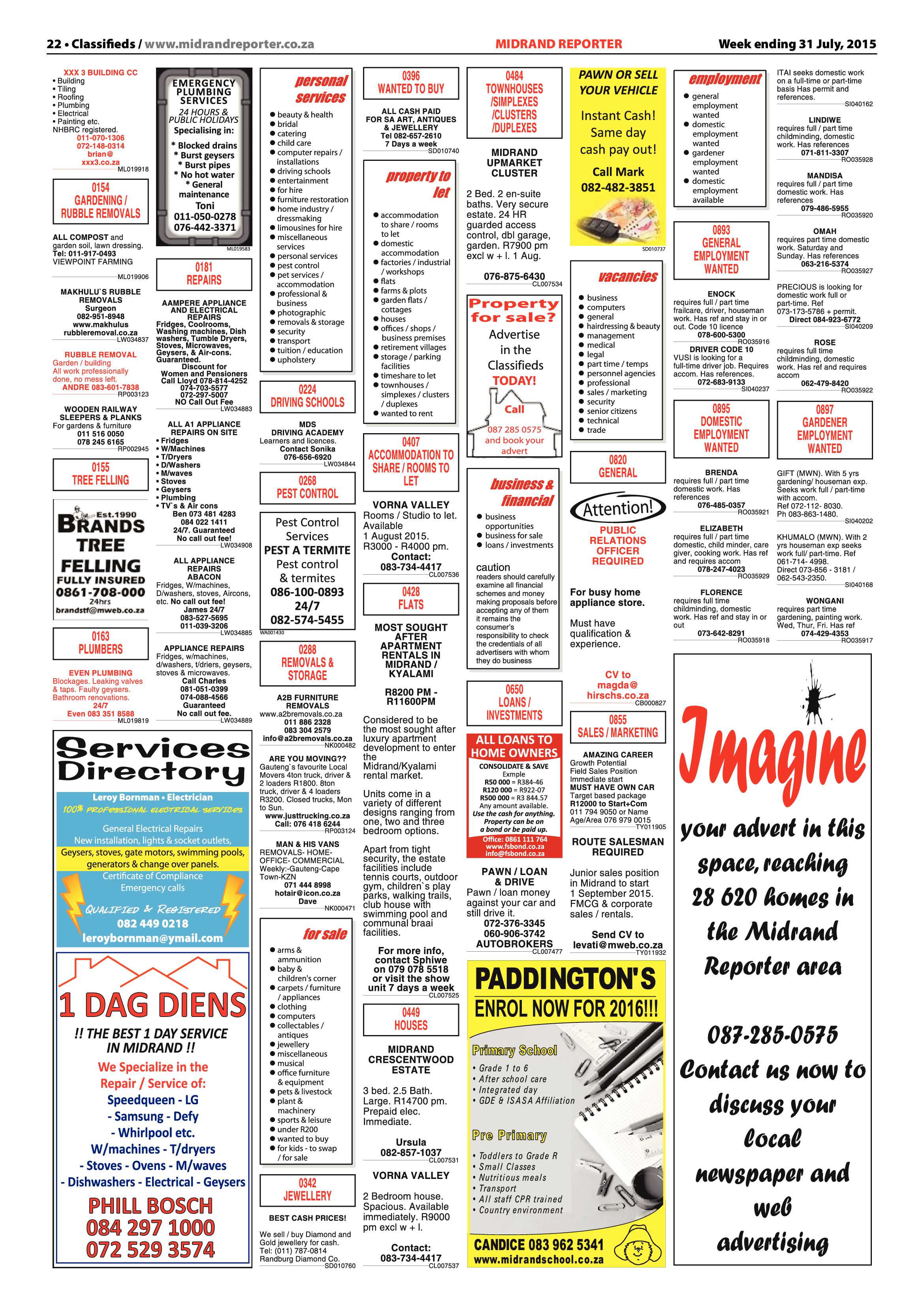 Midrand Reporter 31 July 2015 page 22
