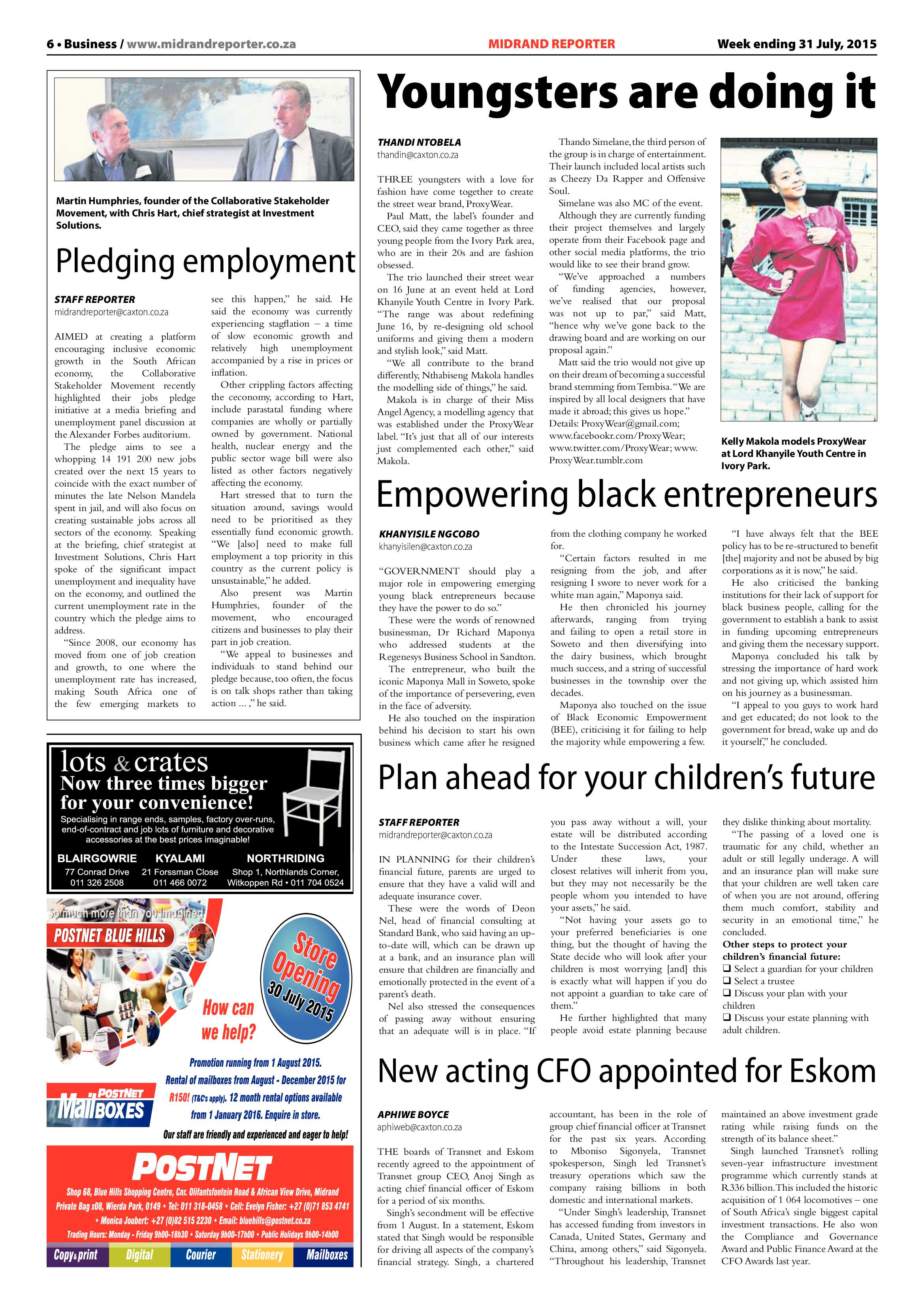 Midrand Reporter 31 July 2015 page 6