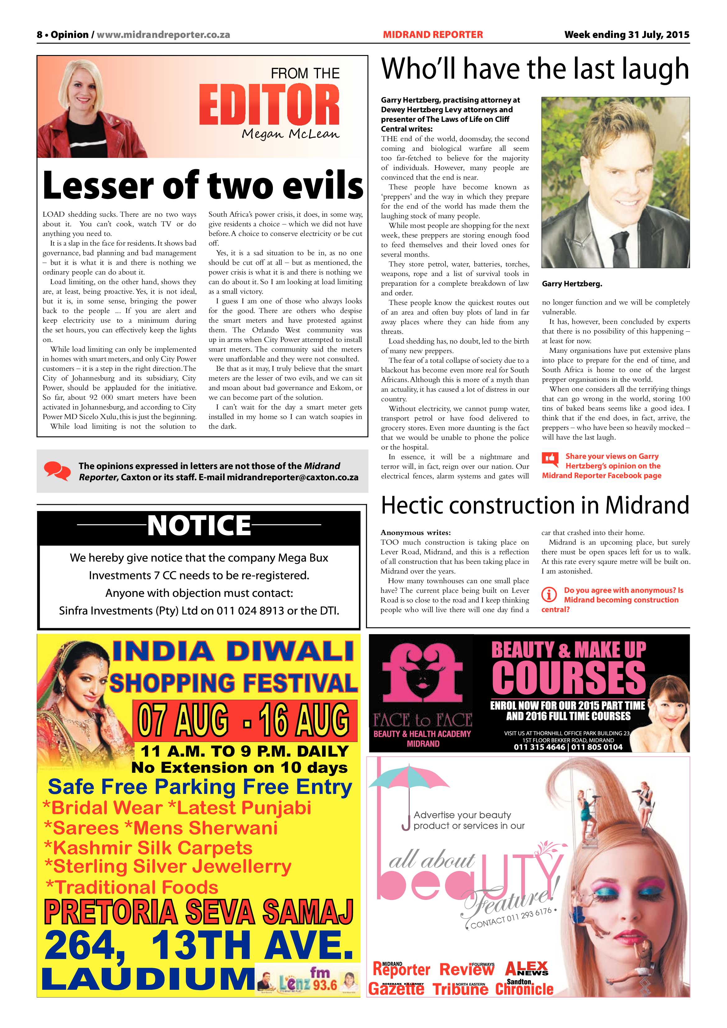 Midrand Reporter 31 July 2015 page 8