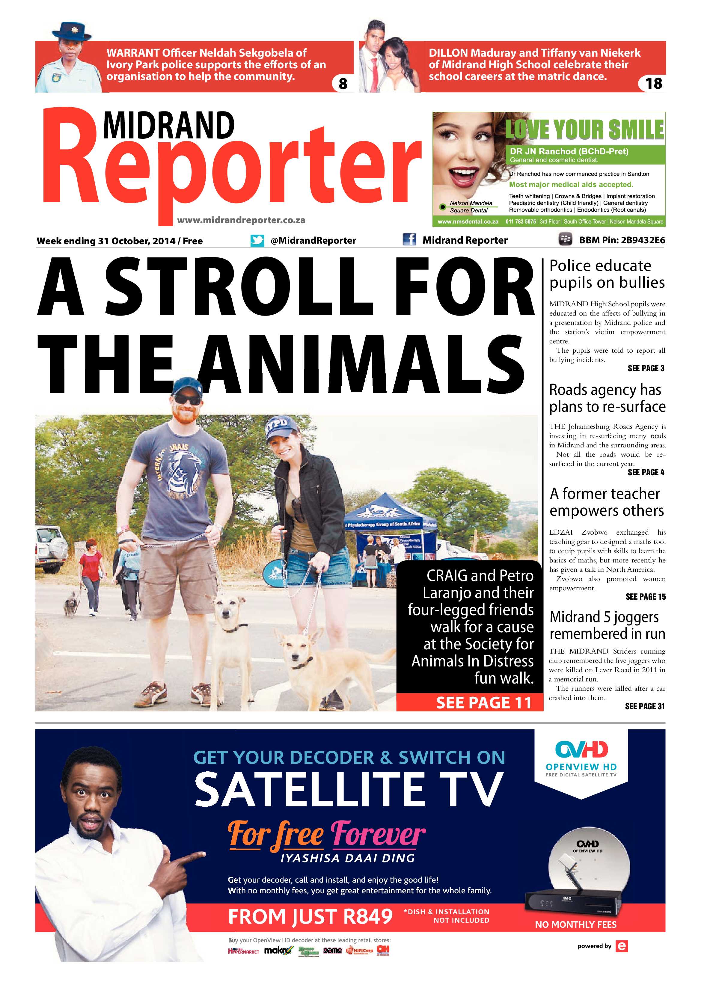 Midrand Reporter 31 October 2014 page 1