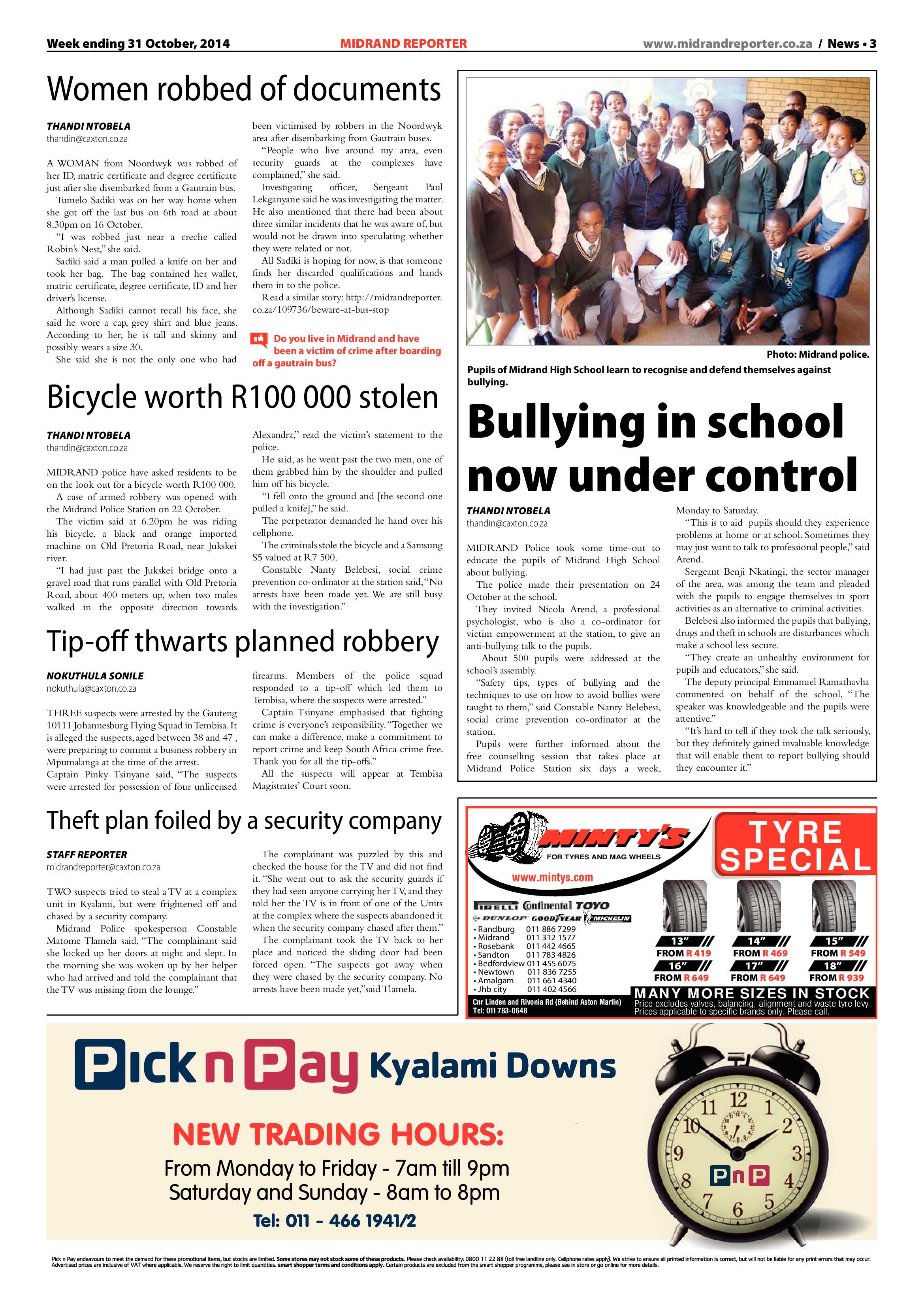 Midrand Reporter 31 October 2014 page 3