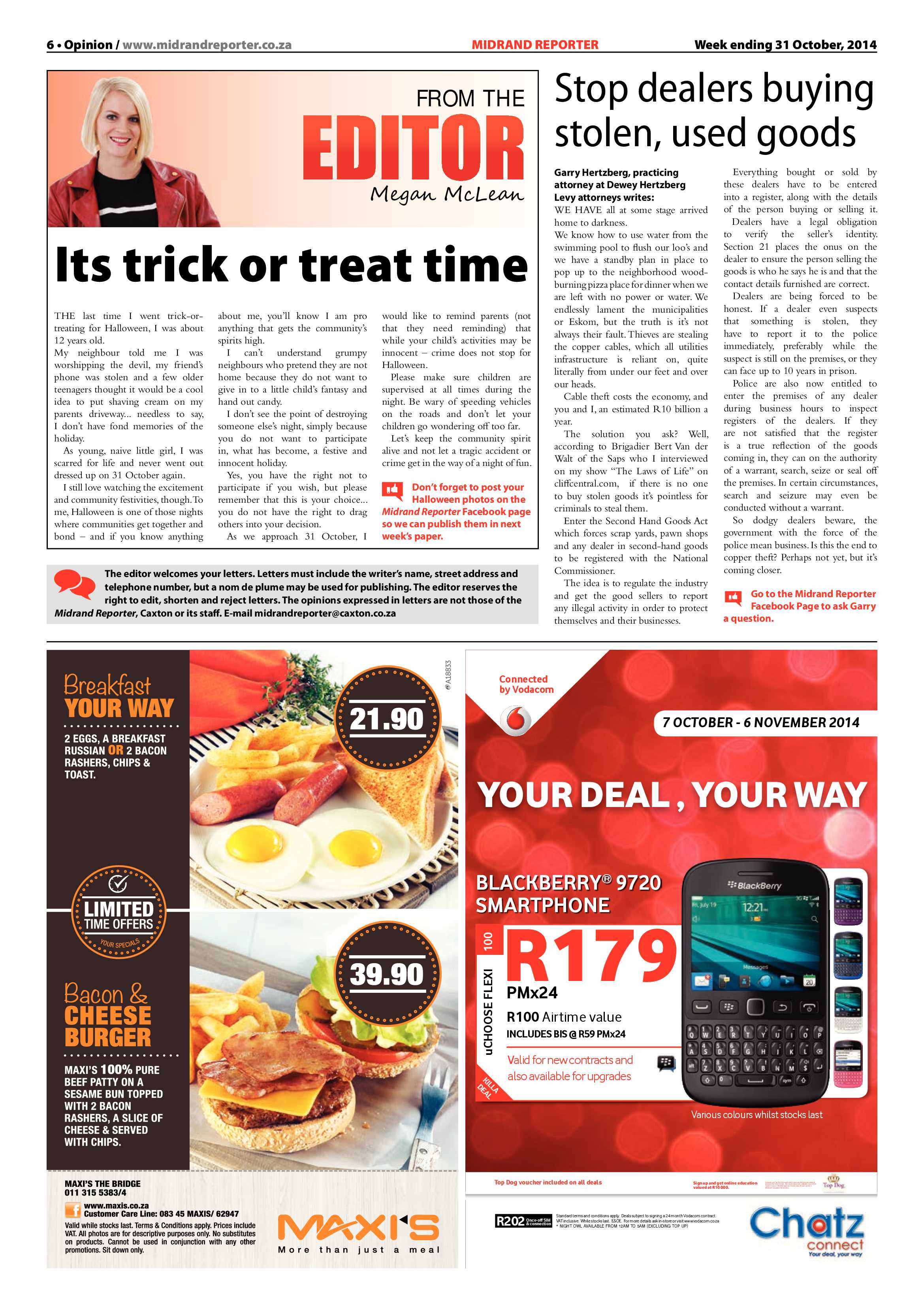 Midrand Reporter 31 October 2014 page 6