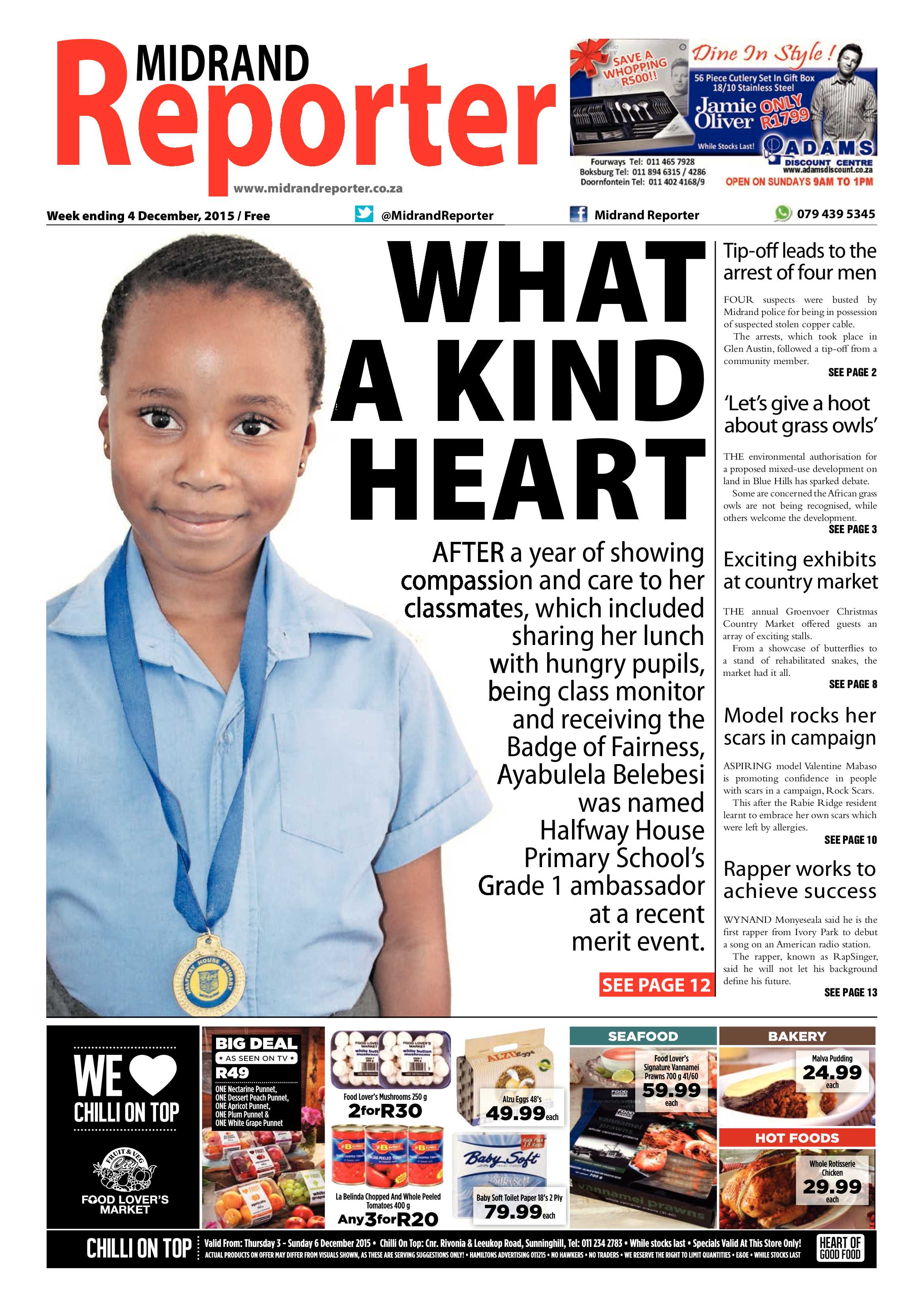 Midrand Reporter 4 December 2015 page 1