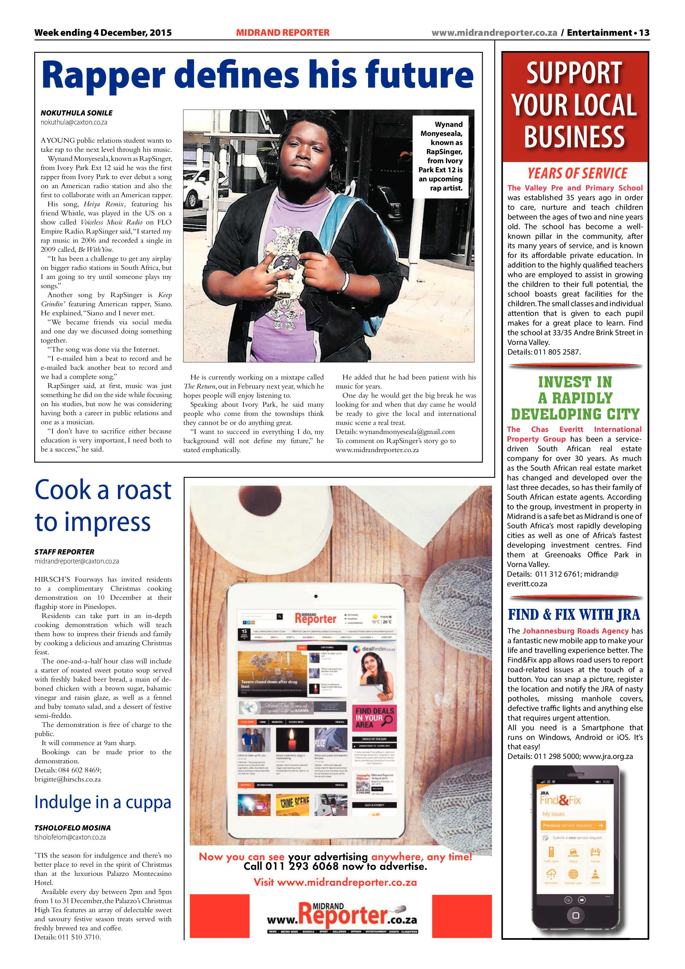 Midrand Reporter 4 December 2015 page 13