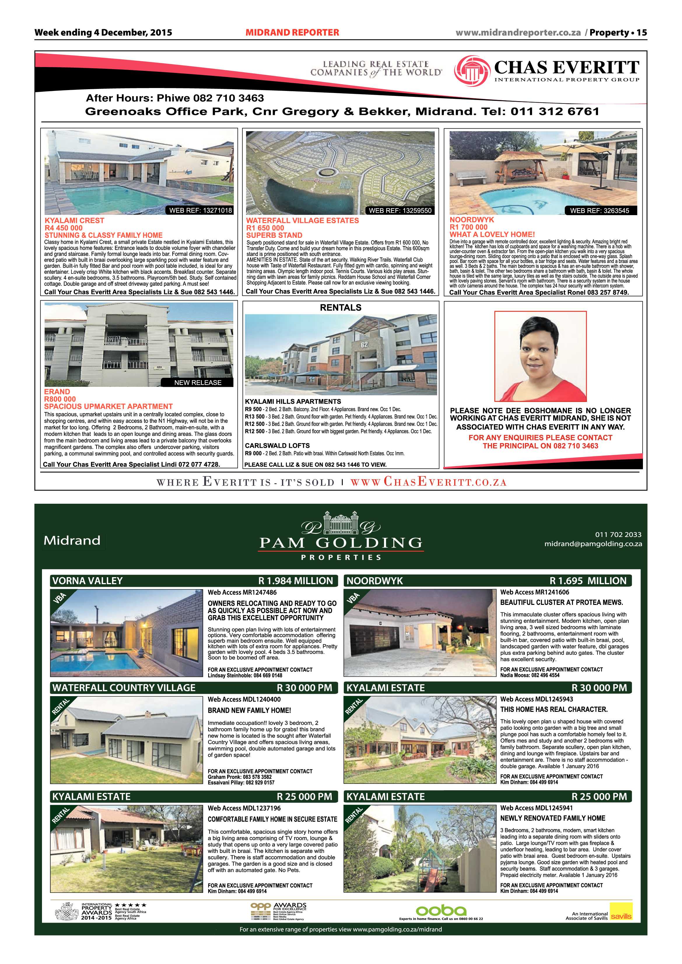 Midrand Reporter 4 December 2015 page 15