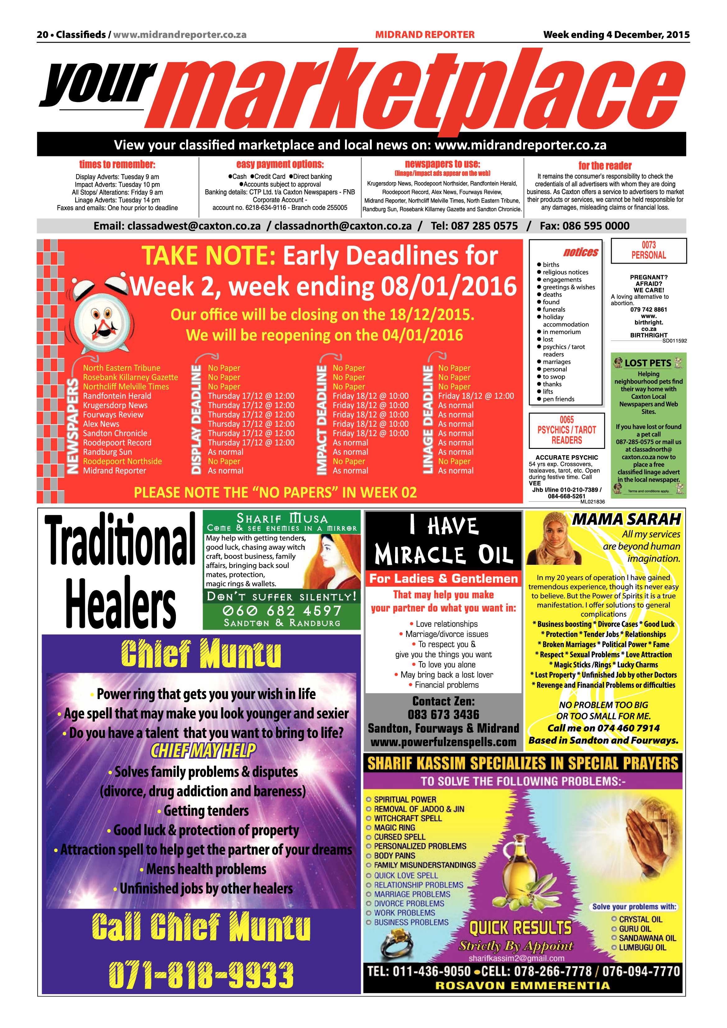 Midrand Reporter 4 December 2015 page 20