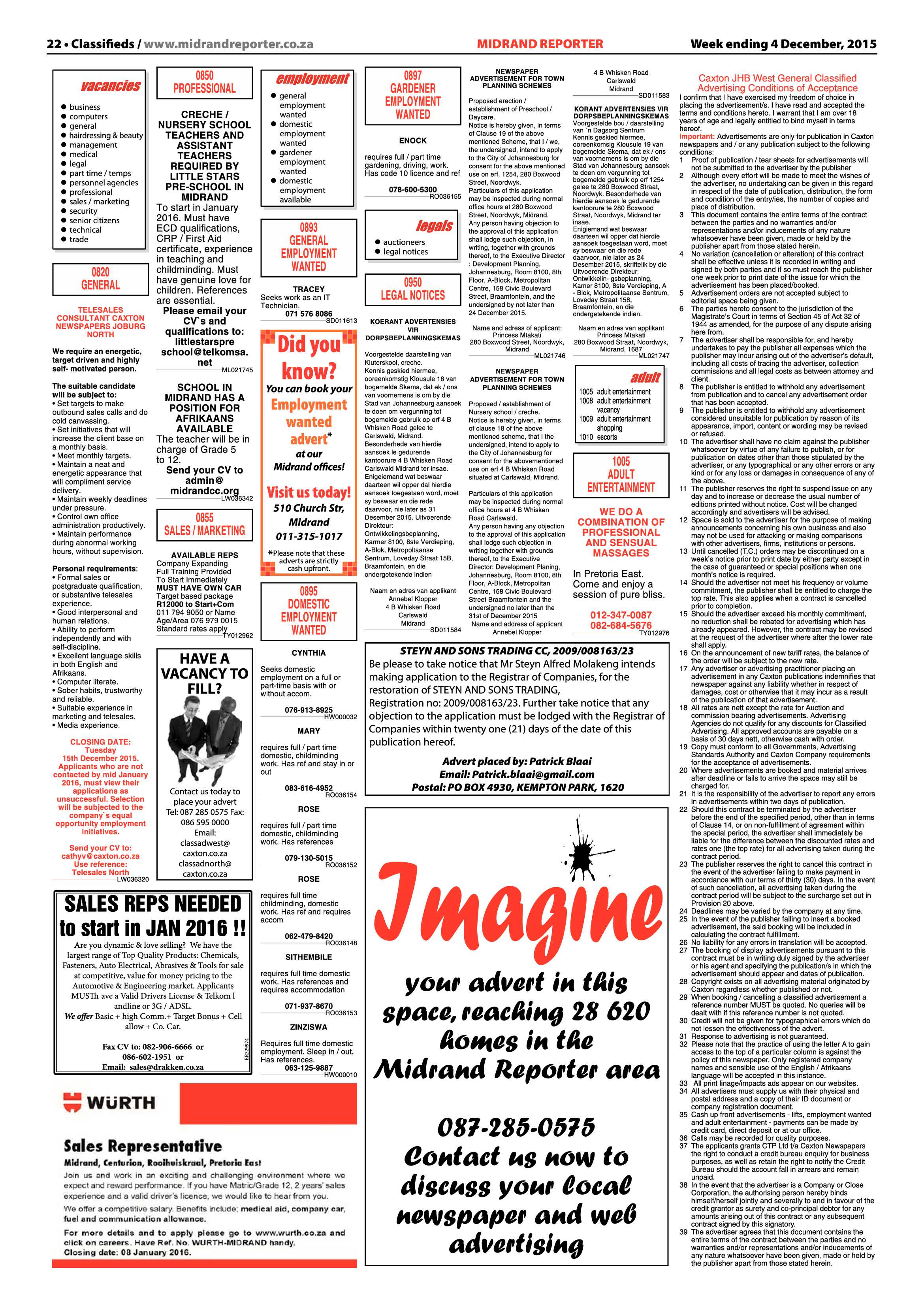 Midrand Reporter 4 December 2015 page 22
