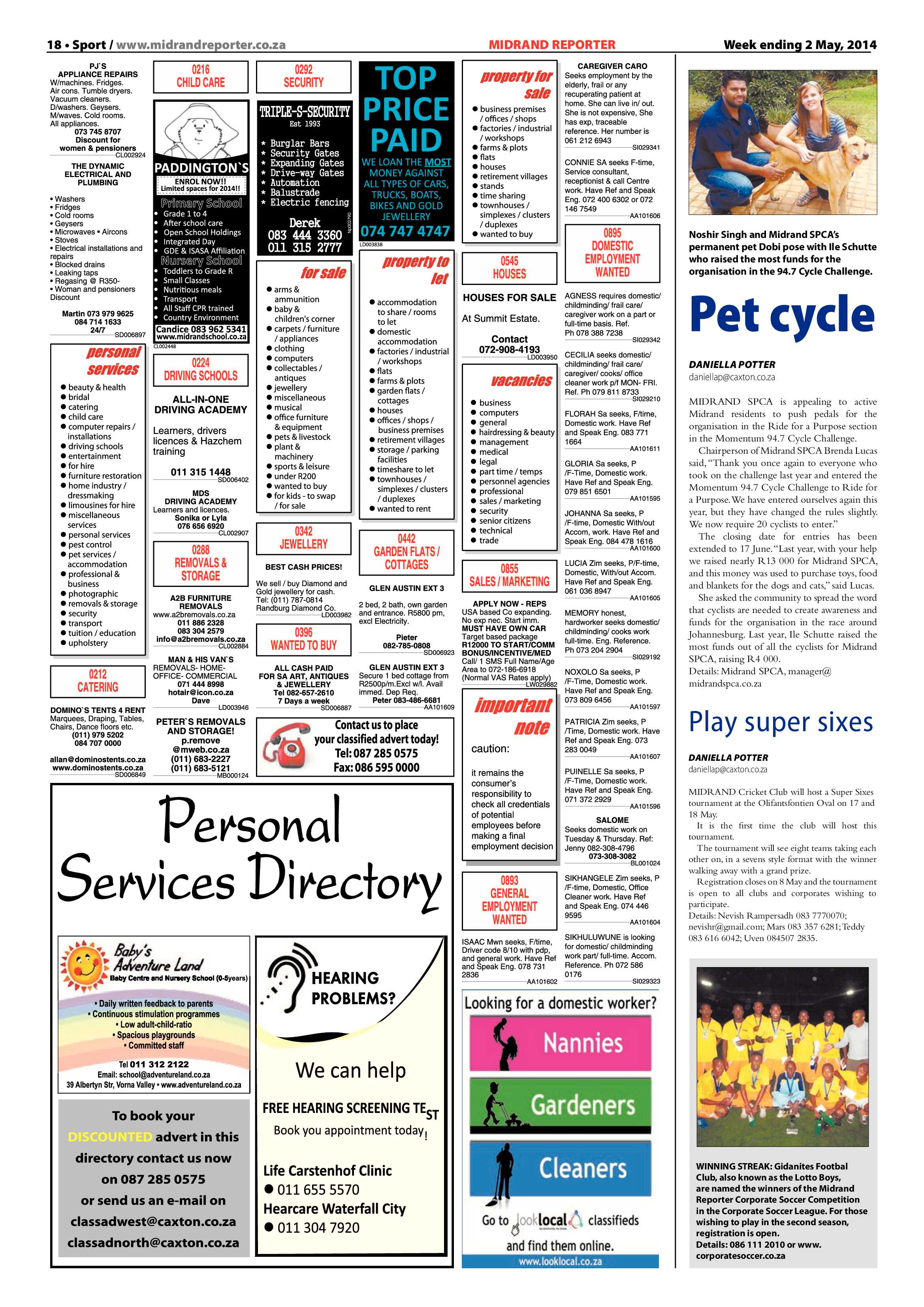 Midrand Reporter, 02 May 2014 page 26