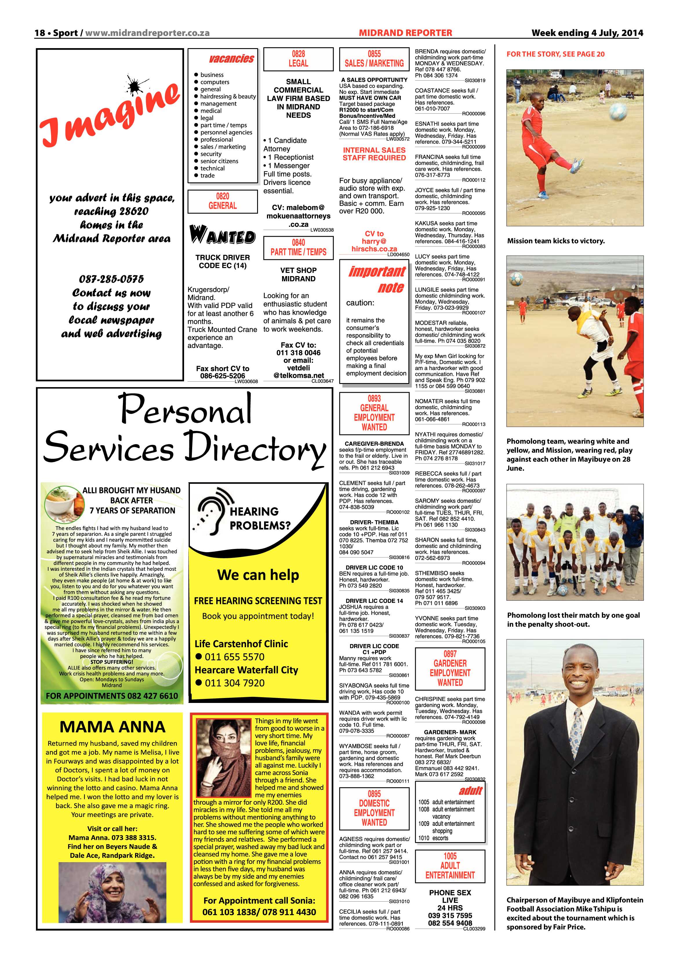 Midrand Reporter, 04 July 2014 page 18