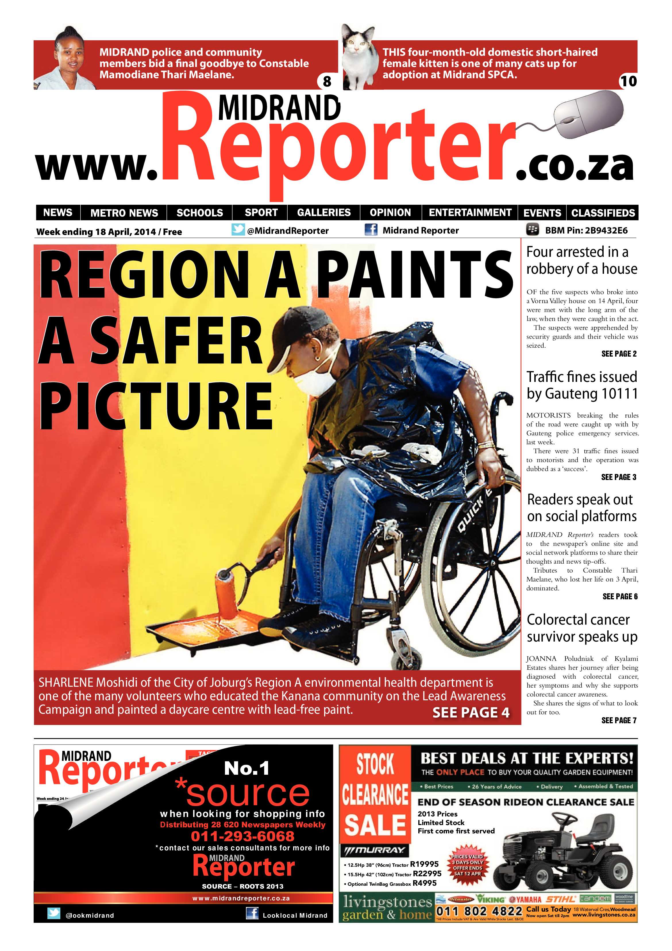 Midrand Reporter, 18 April 2014 page 1