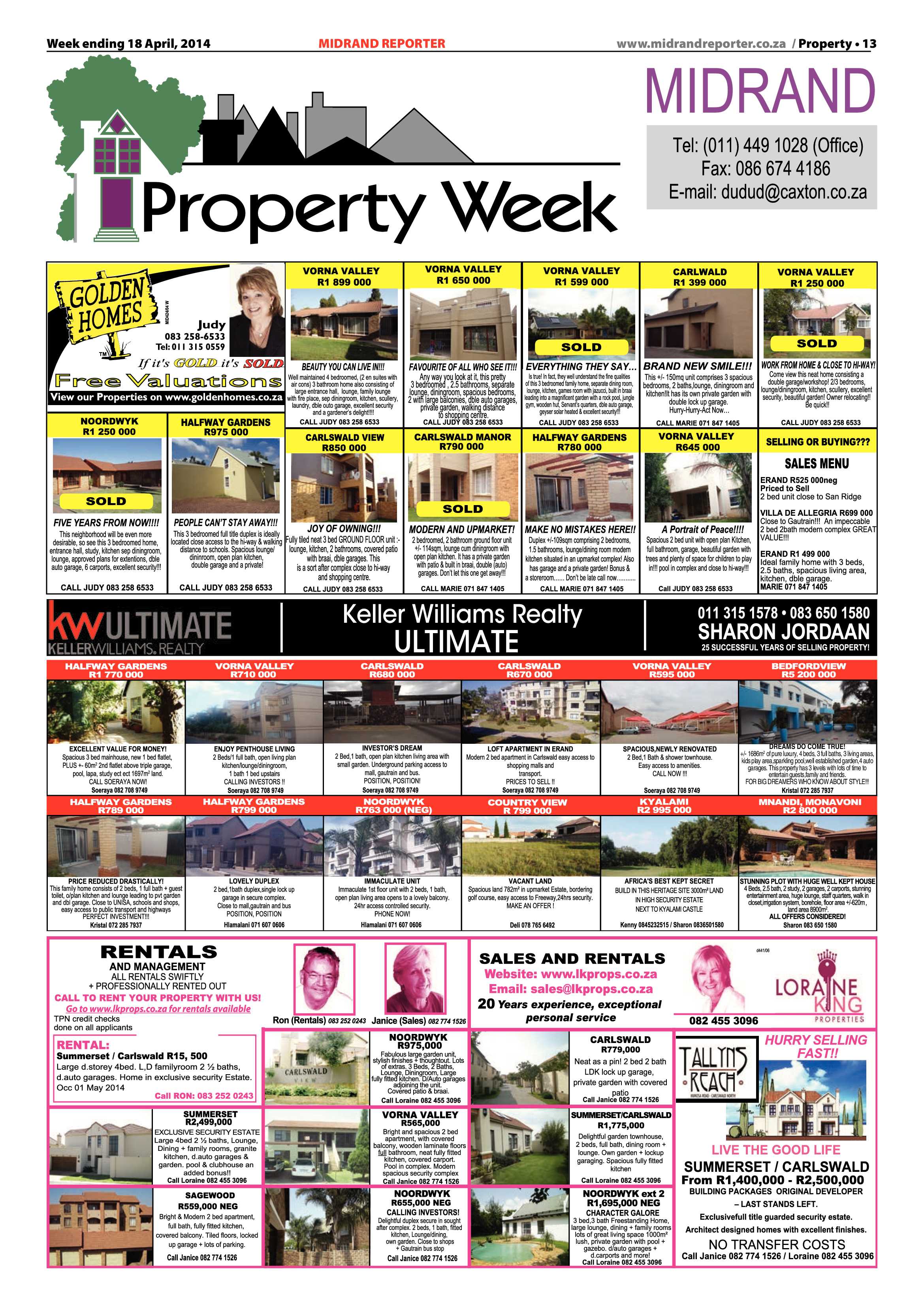 Midrand Reporter, 18 April 2014 page 13