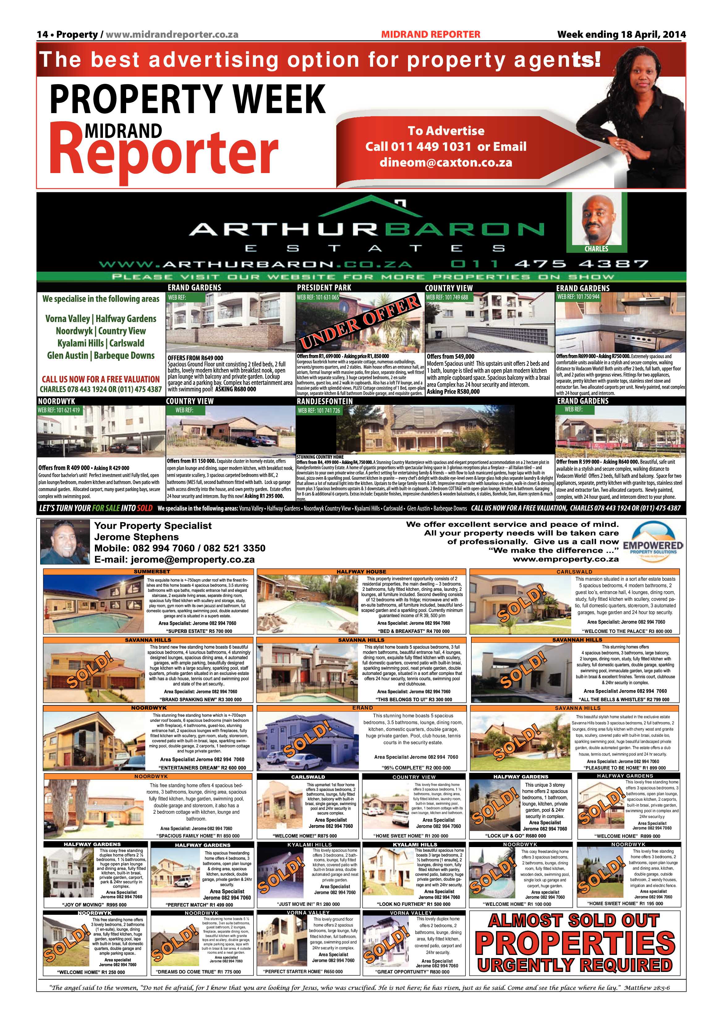 Midrand Reporter, 18 April 2014 page 14