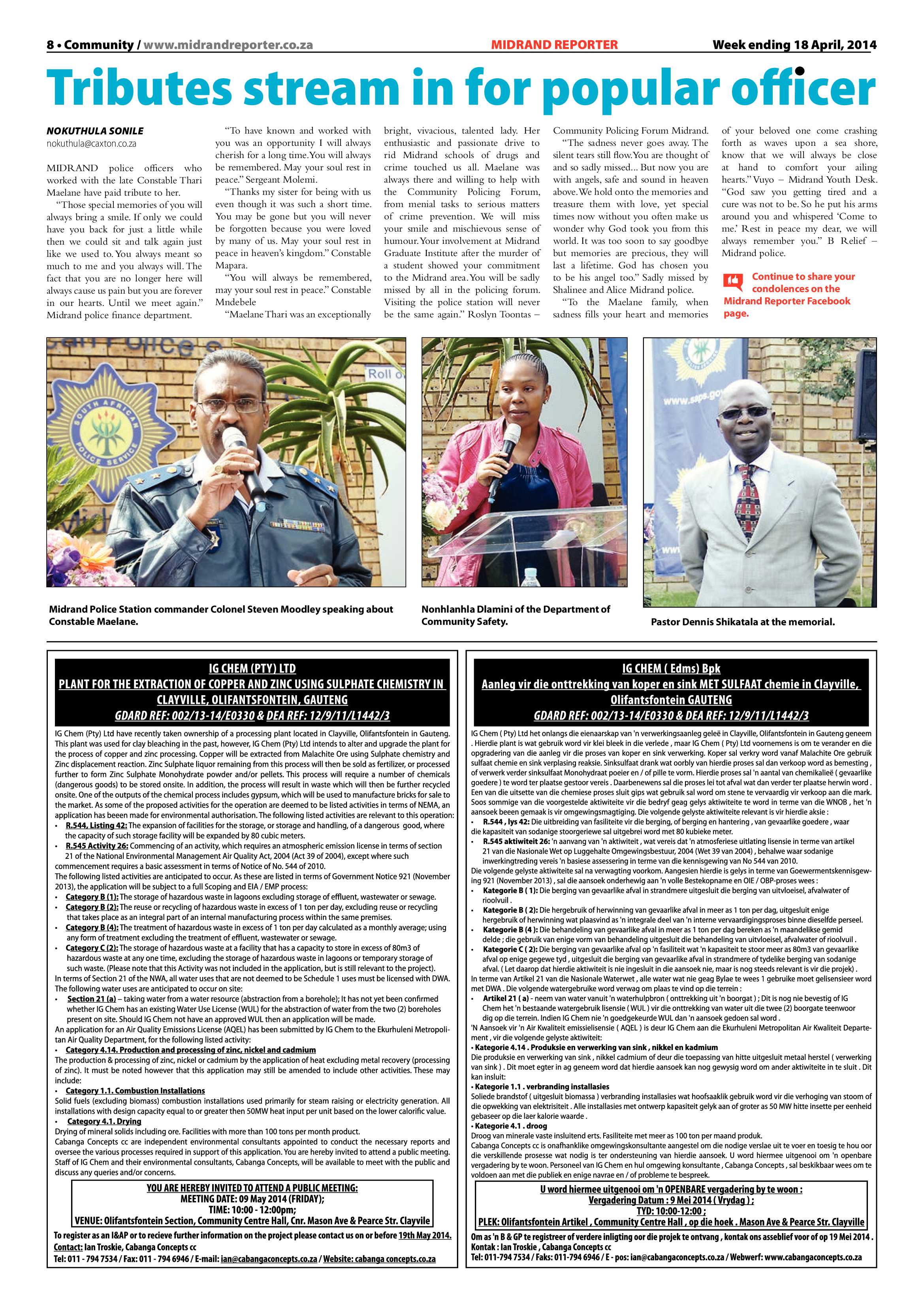 Midrand Reporter, 18 April 2014 page 8