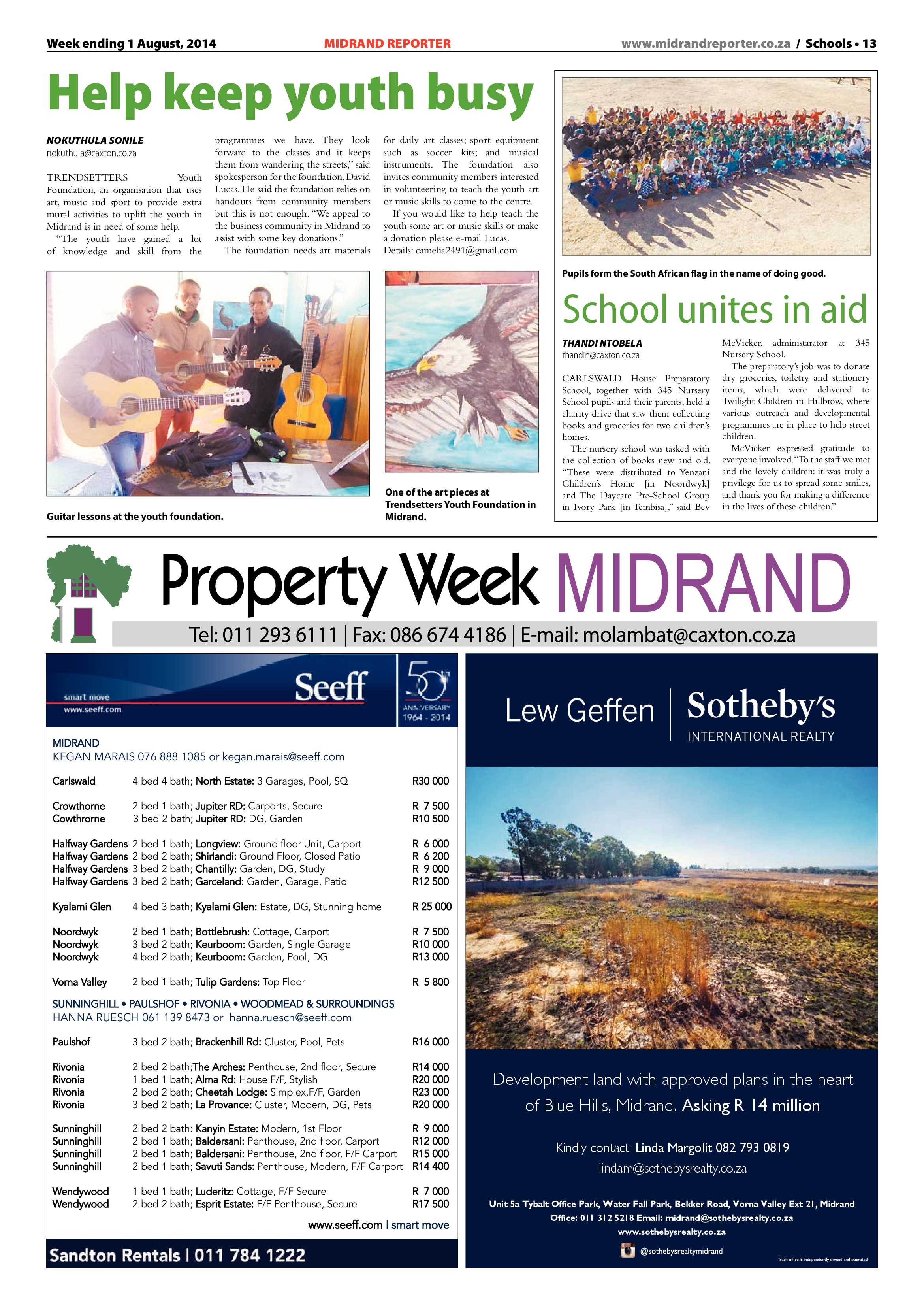 Midrand Reporter, 1 August 2014 page 13