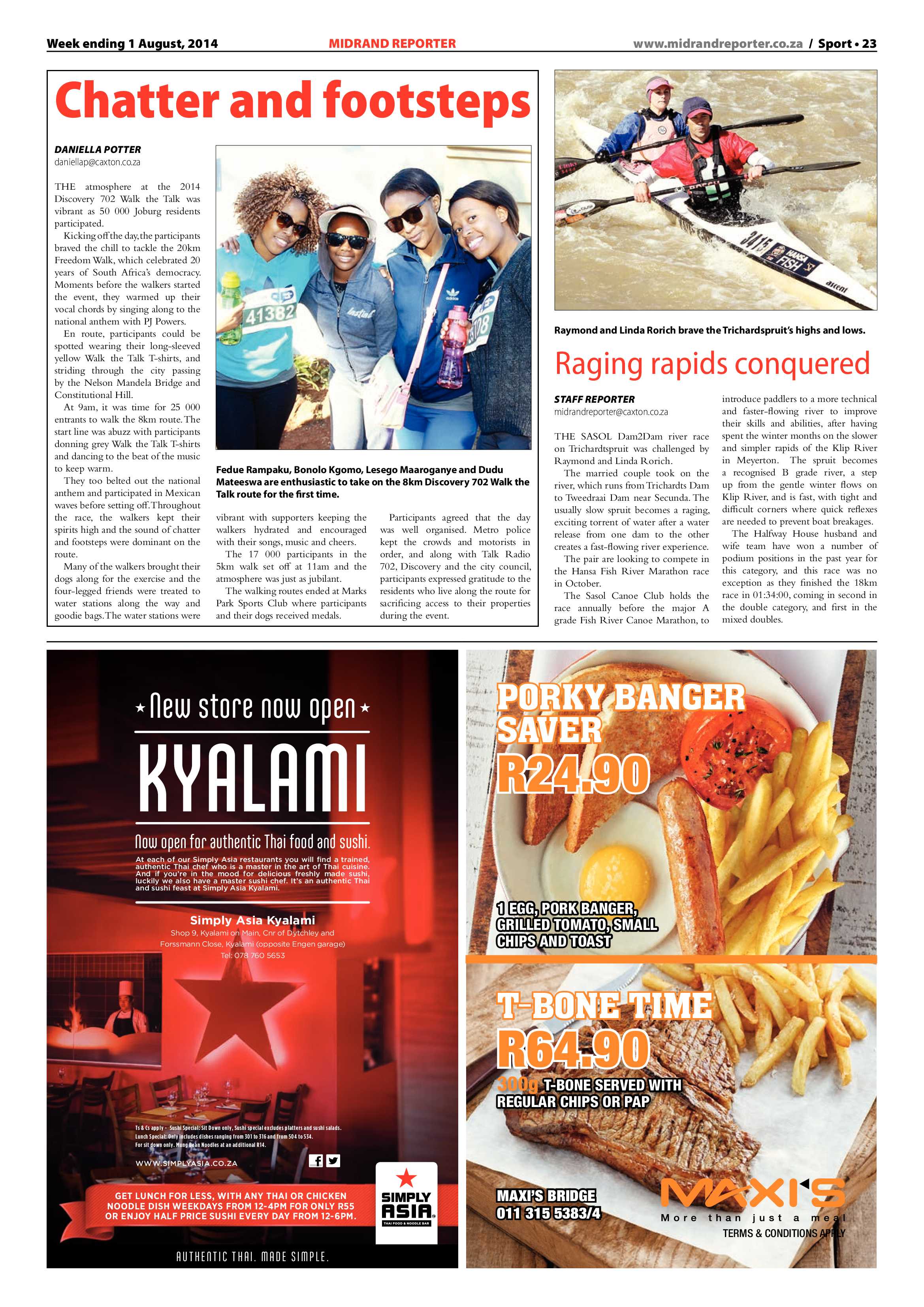 Midrand Reporter, 1 August 2014 page 23