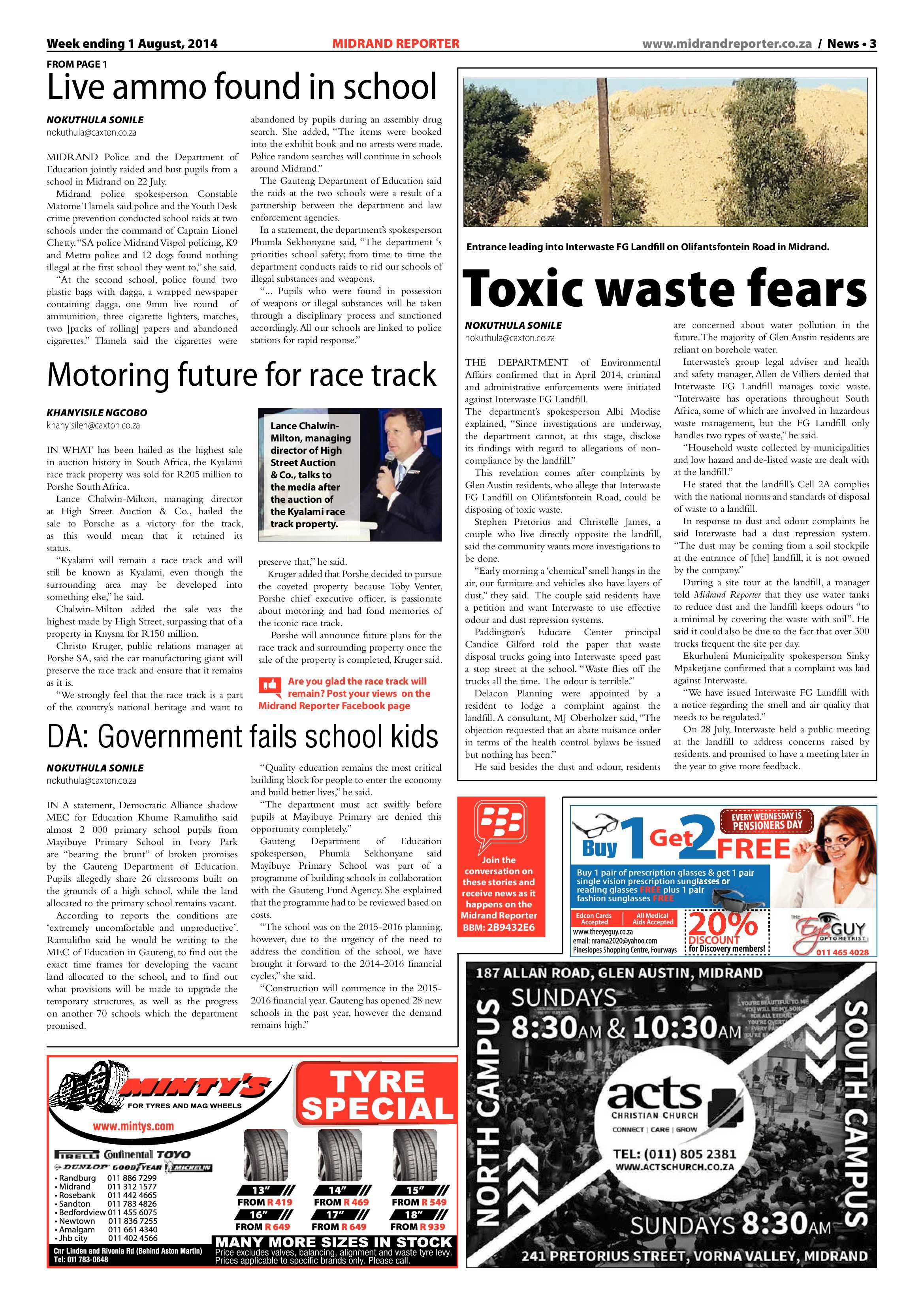 Midrand Reporter, 1 August 2014 page 3