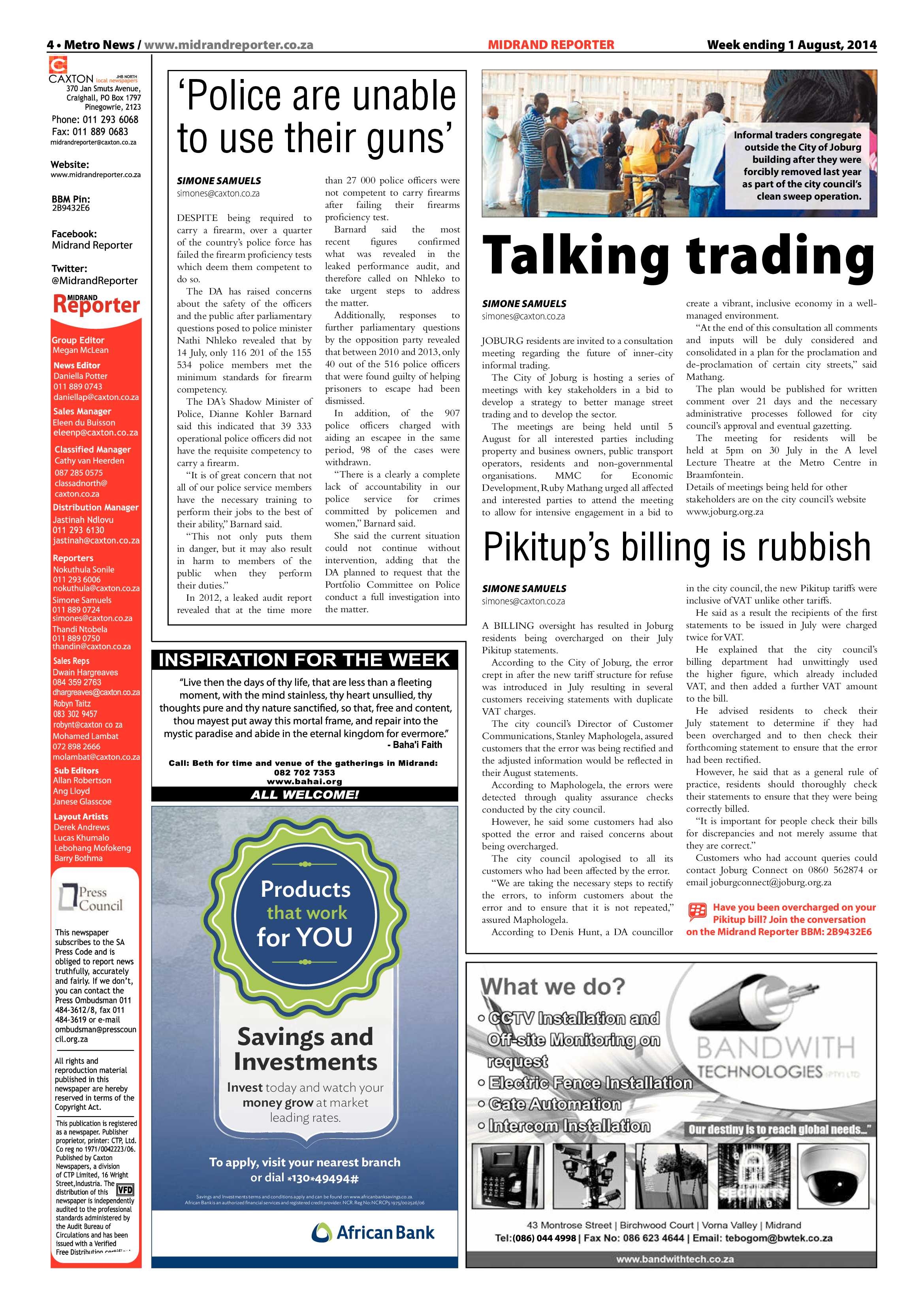 Midrand Reporter, 1 August 2014 page 4