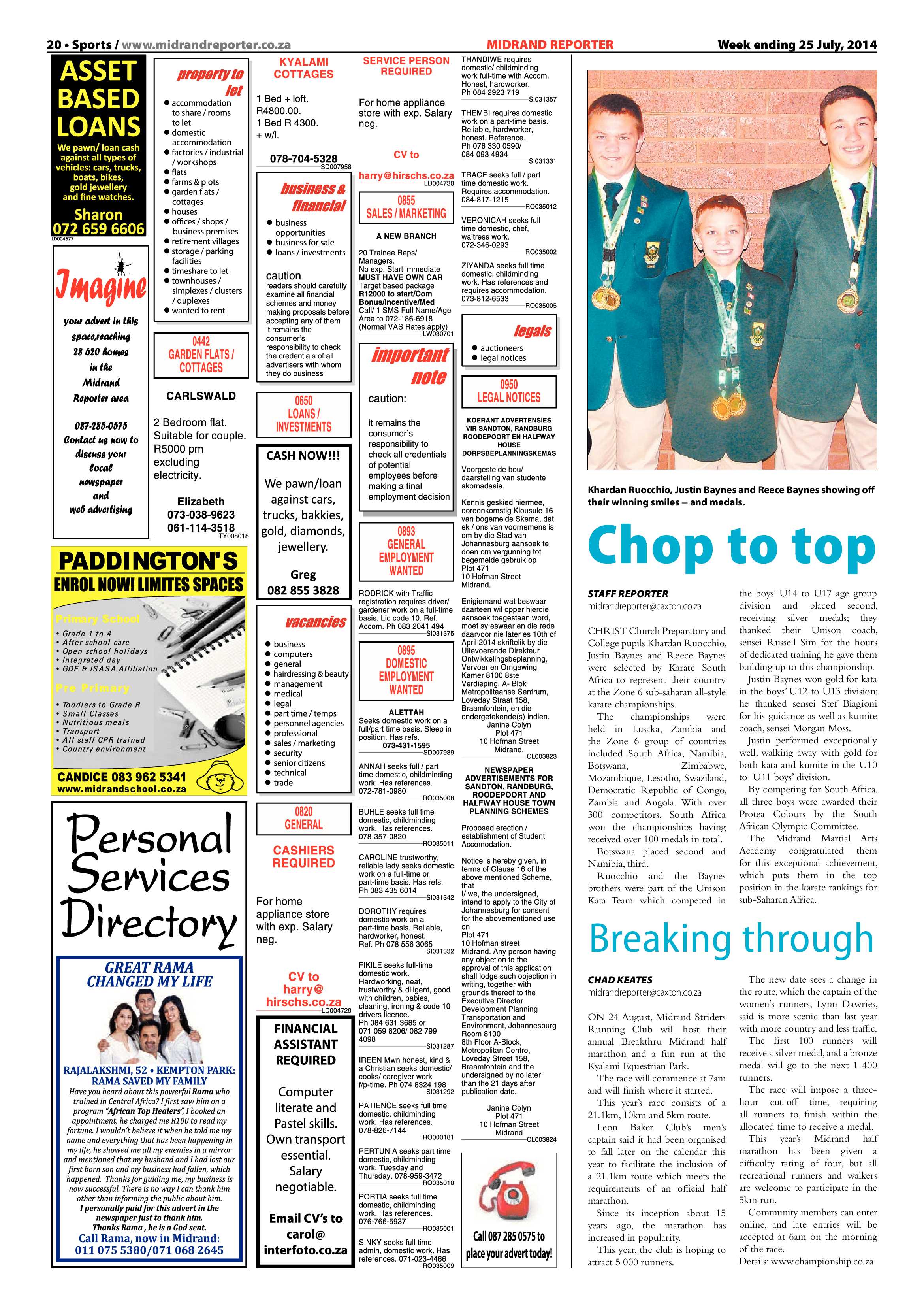 Midrand Reporter, 25 July 2014 page 22