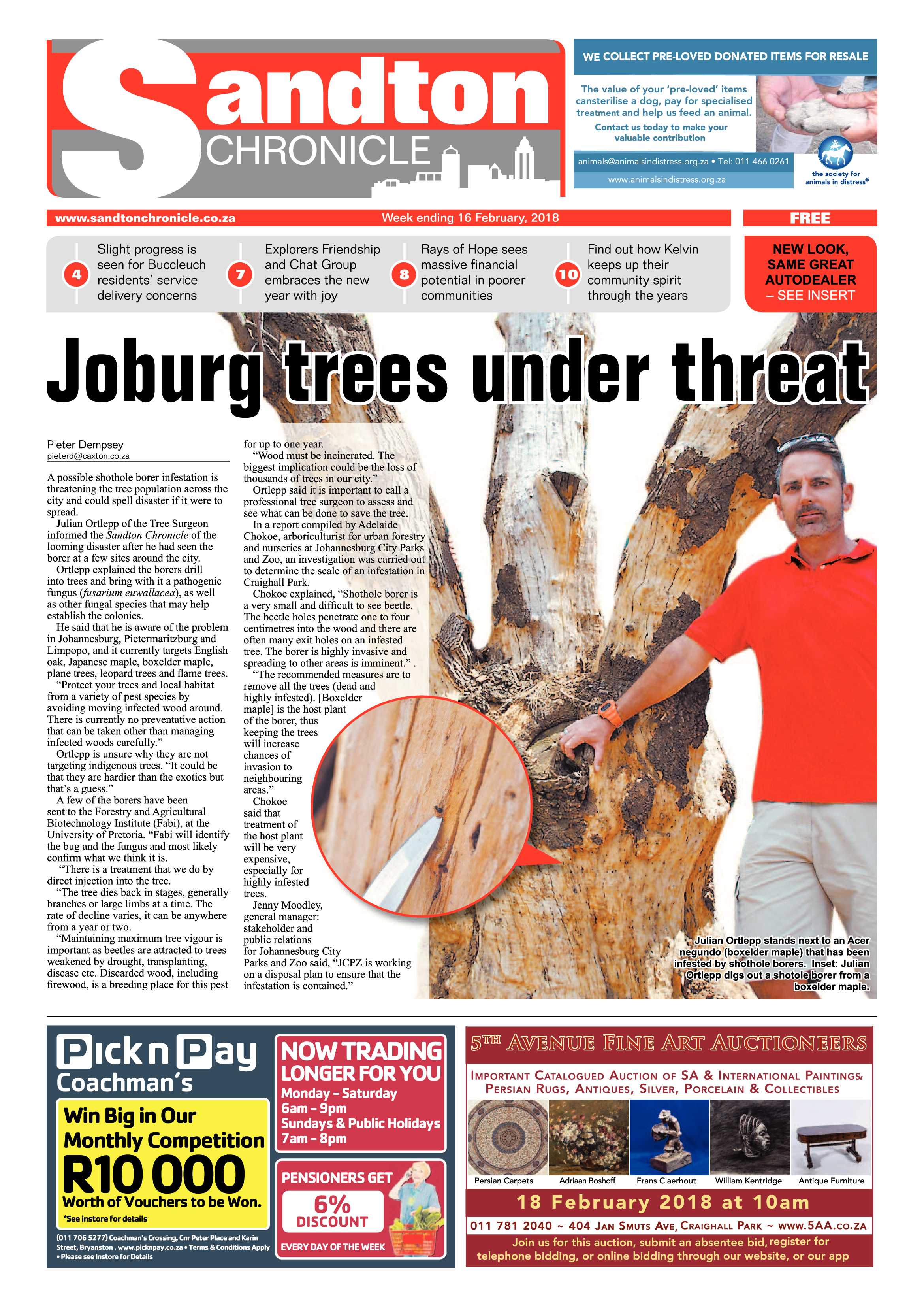 Sandton Chronicle 16 February, 2018 page 1