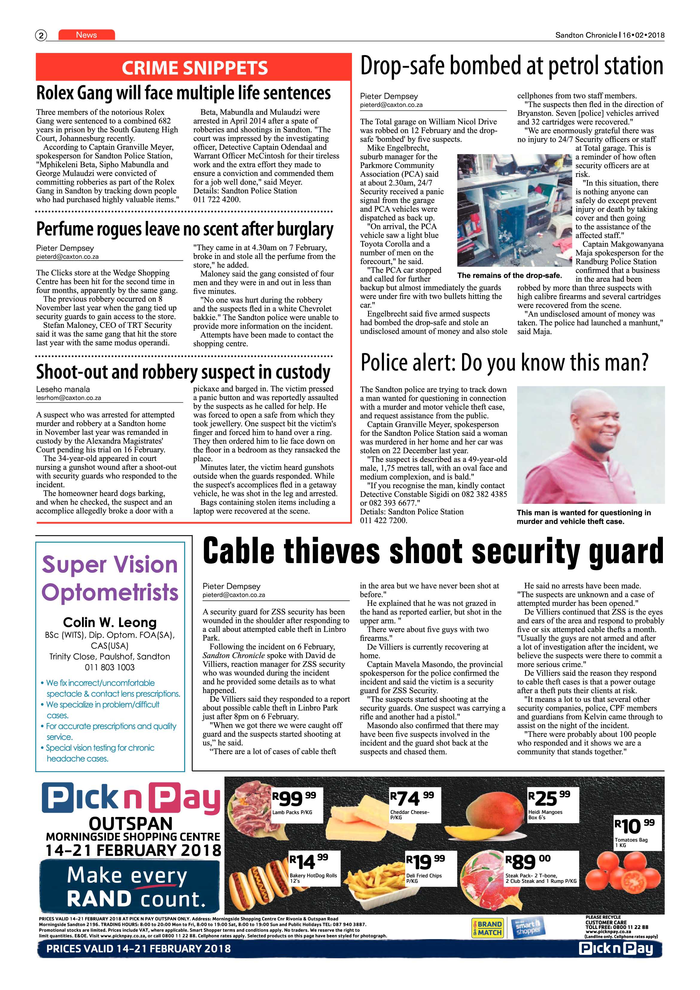 Sandton Chronicle 16 February, 2018 page 2