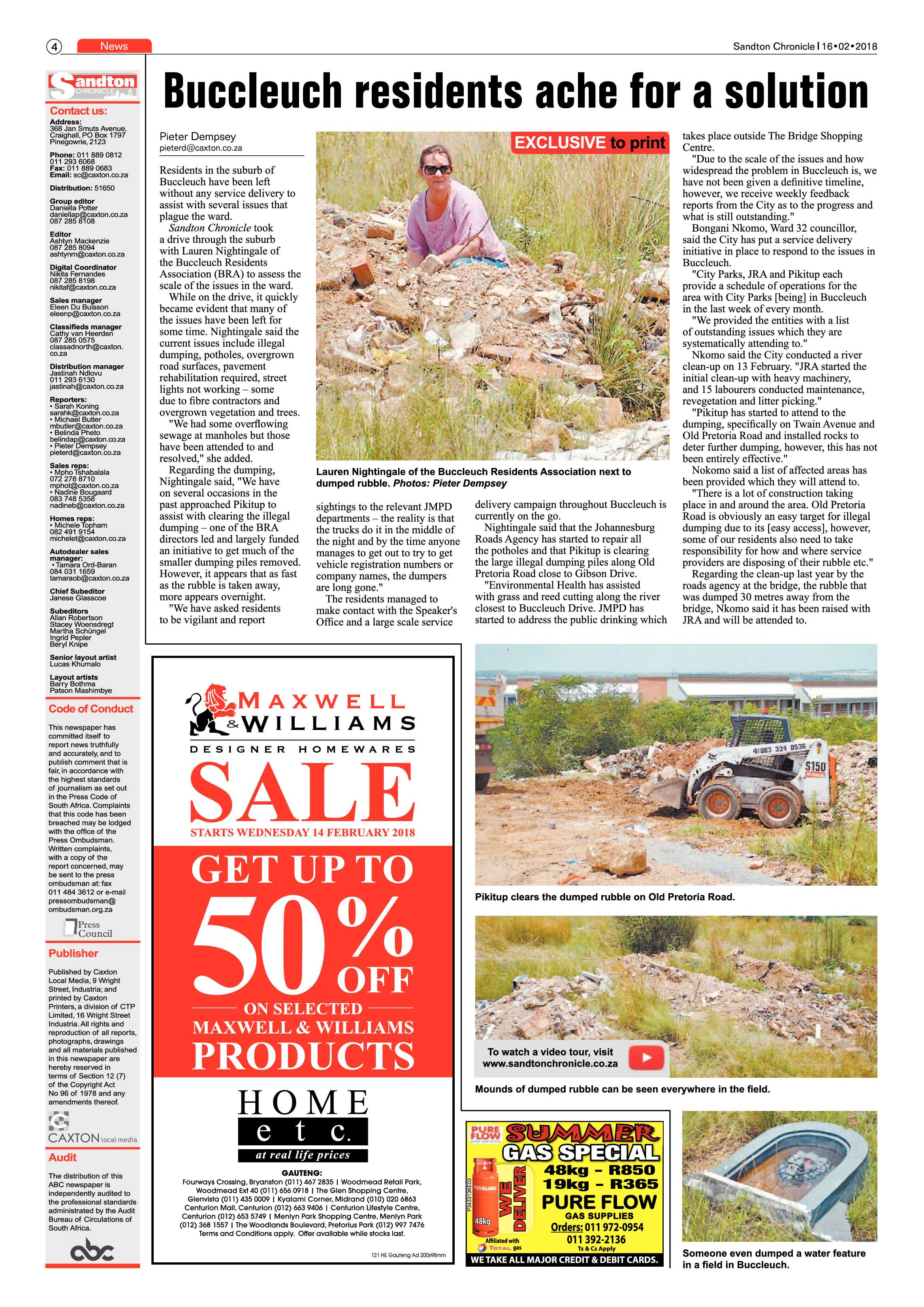 Sandton Chronicle 16 February, 2018 page 4