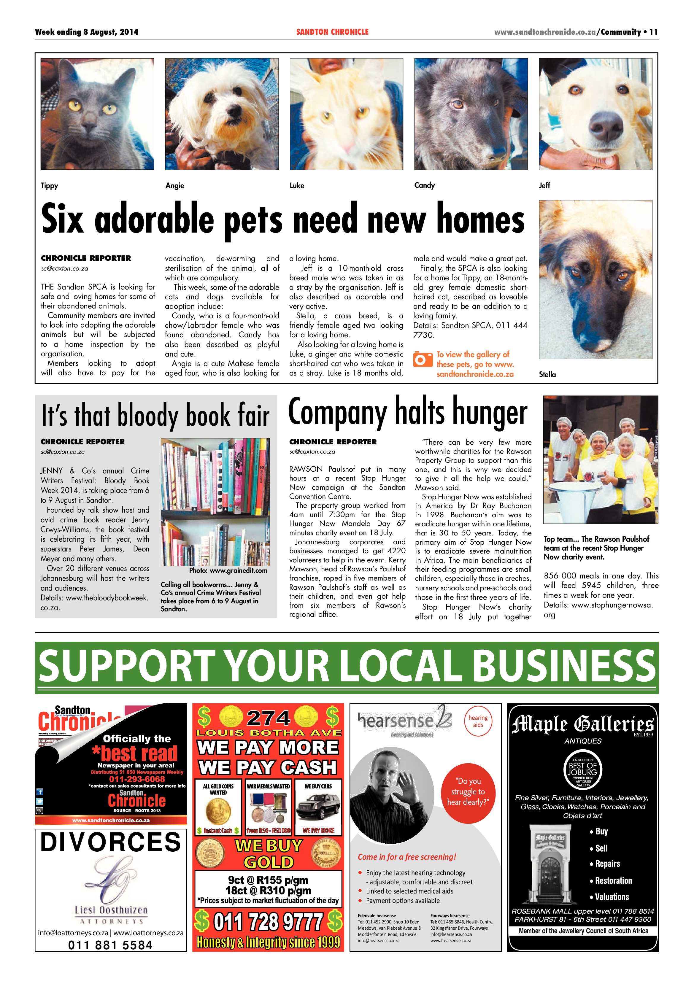 SANDTON CHRONICLE 08 AUGUST 2014 page 11