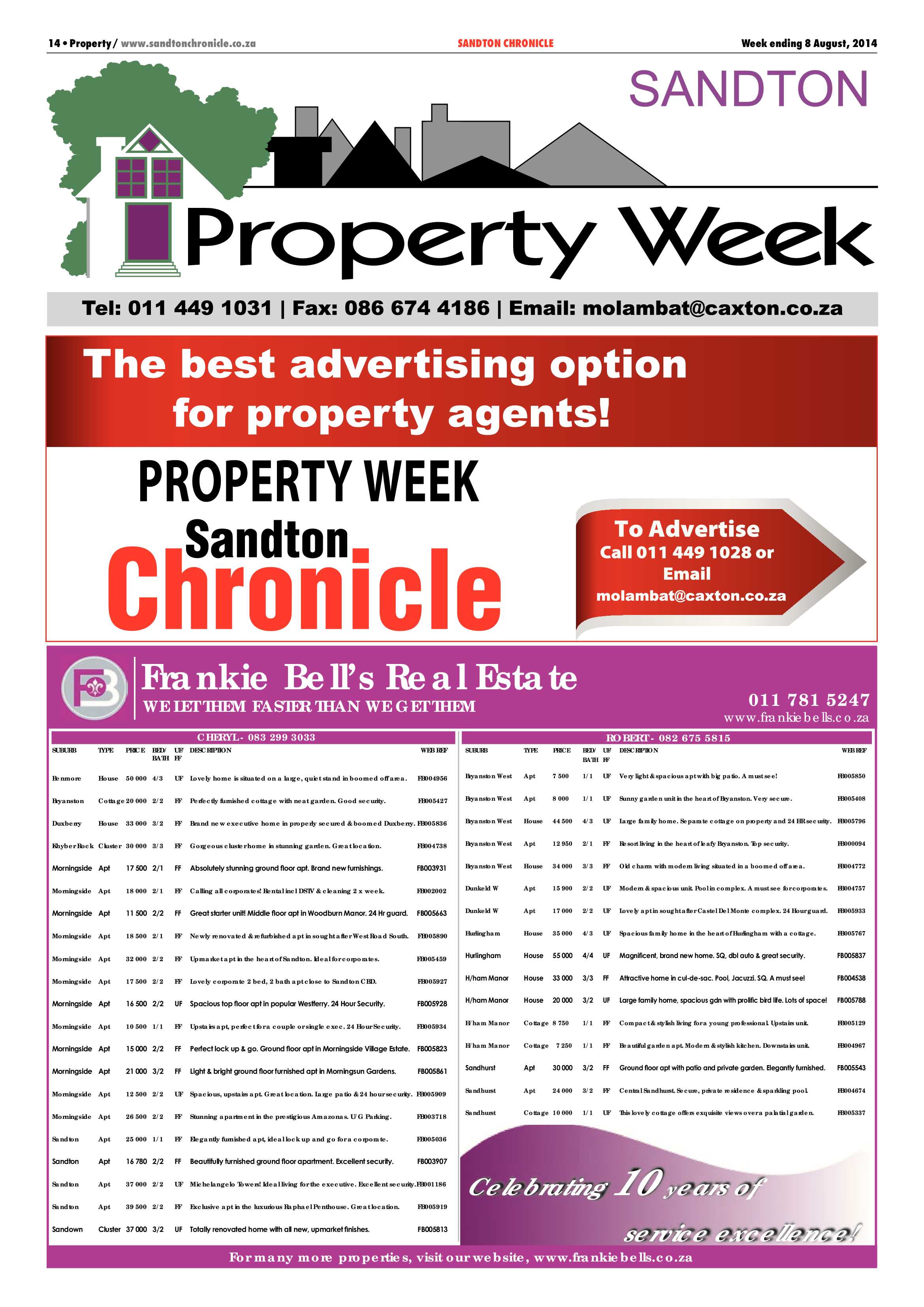 SANDTON CHRONICLE 08 AUGUST 2014 page 14