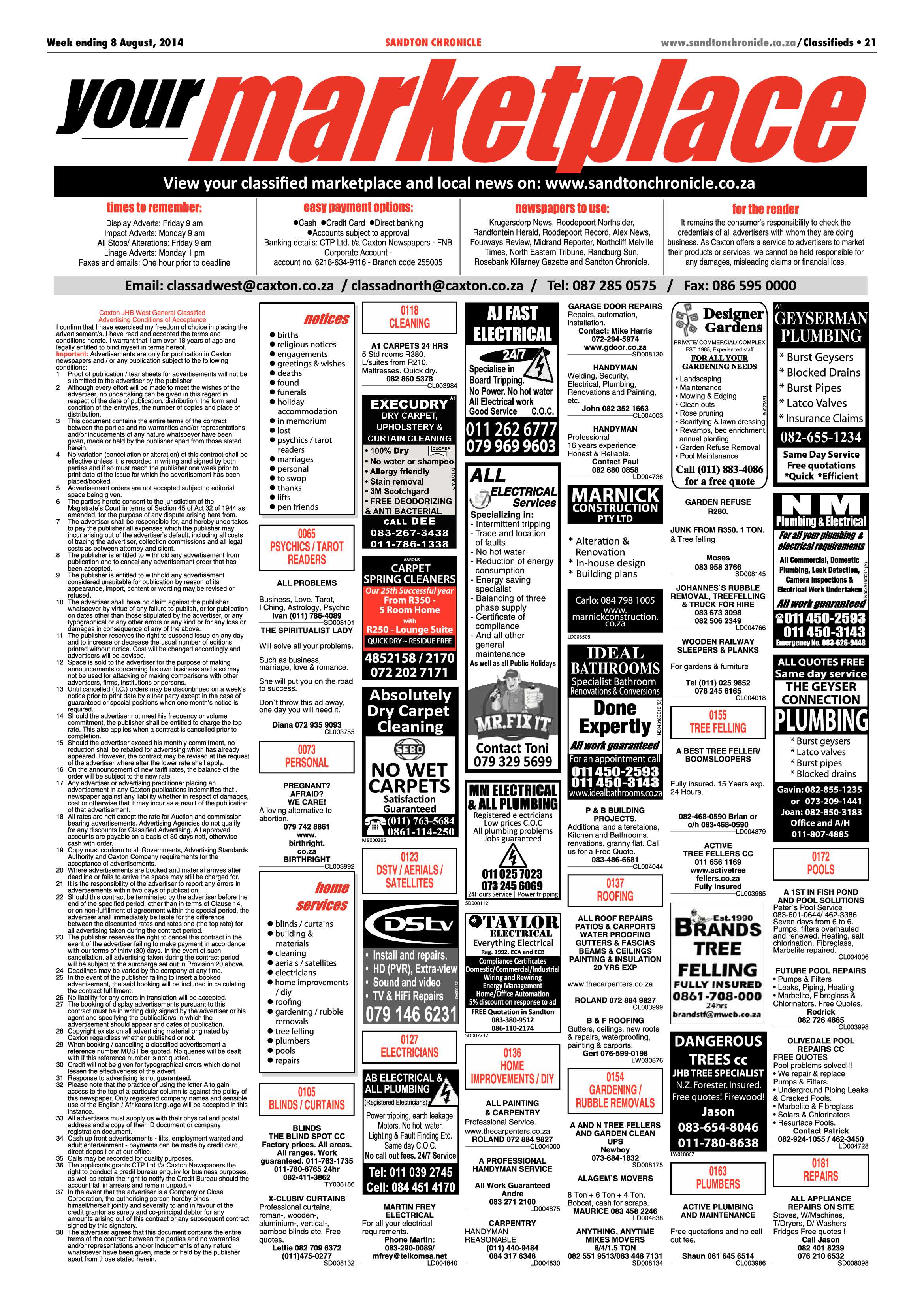 SANDTON CHRONICLE 08 AUGUST 2014 page 21
