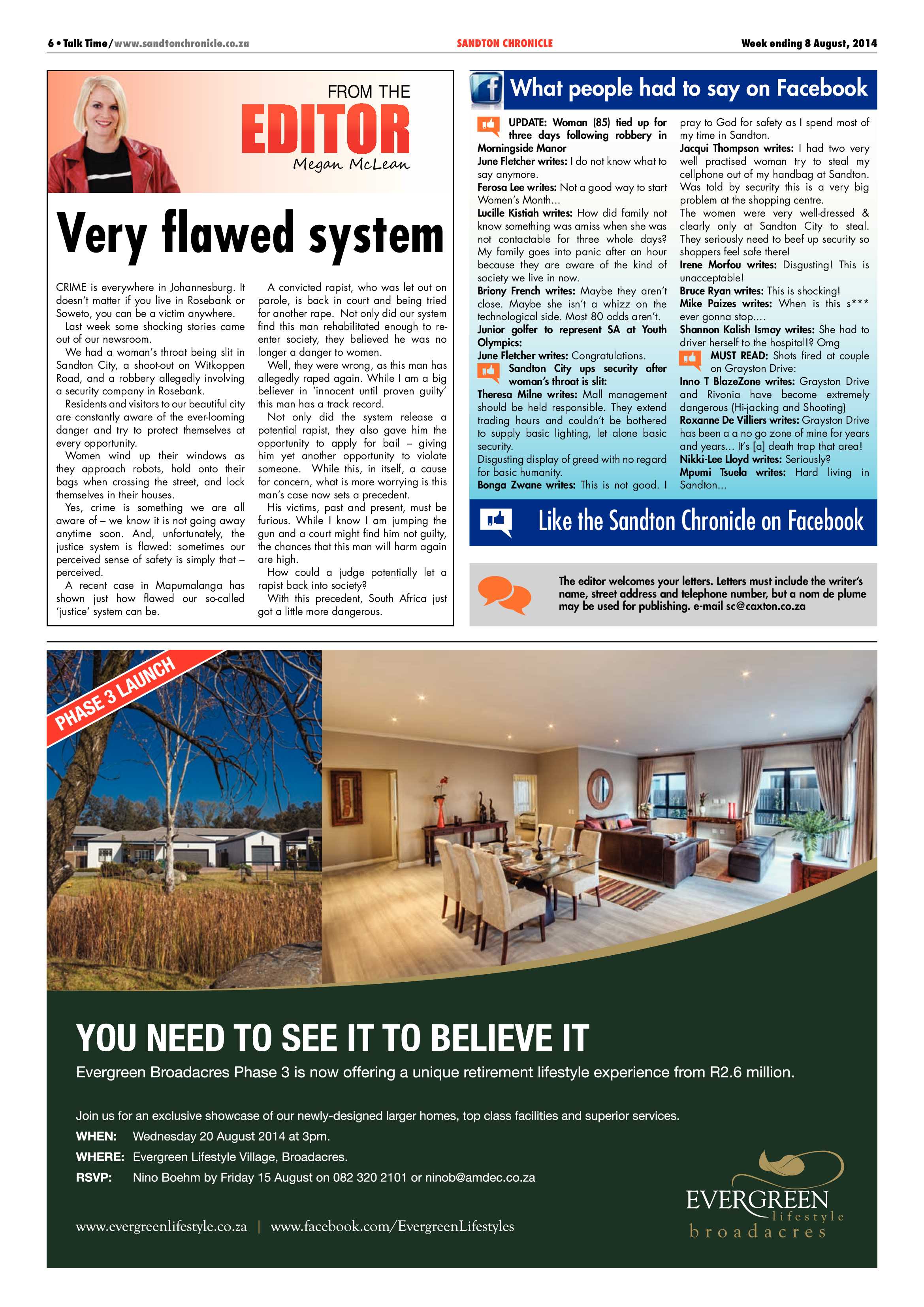 SANDTON CHRONICLE 08 AUGUST 2014 page 6