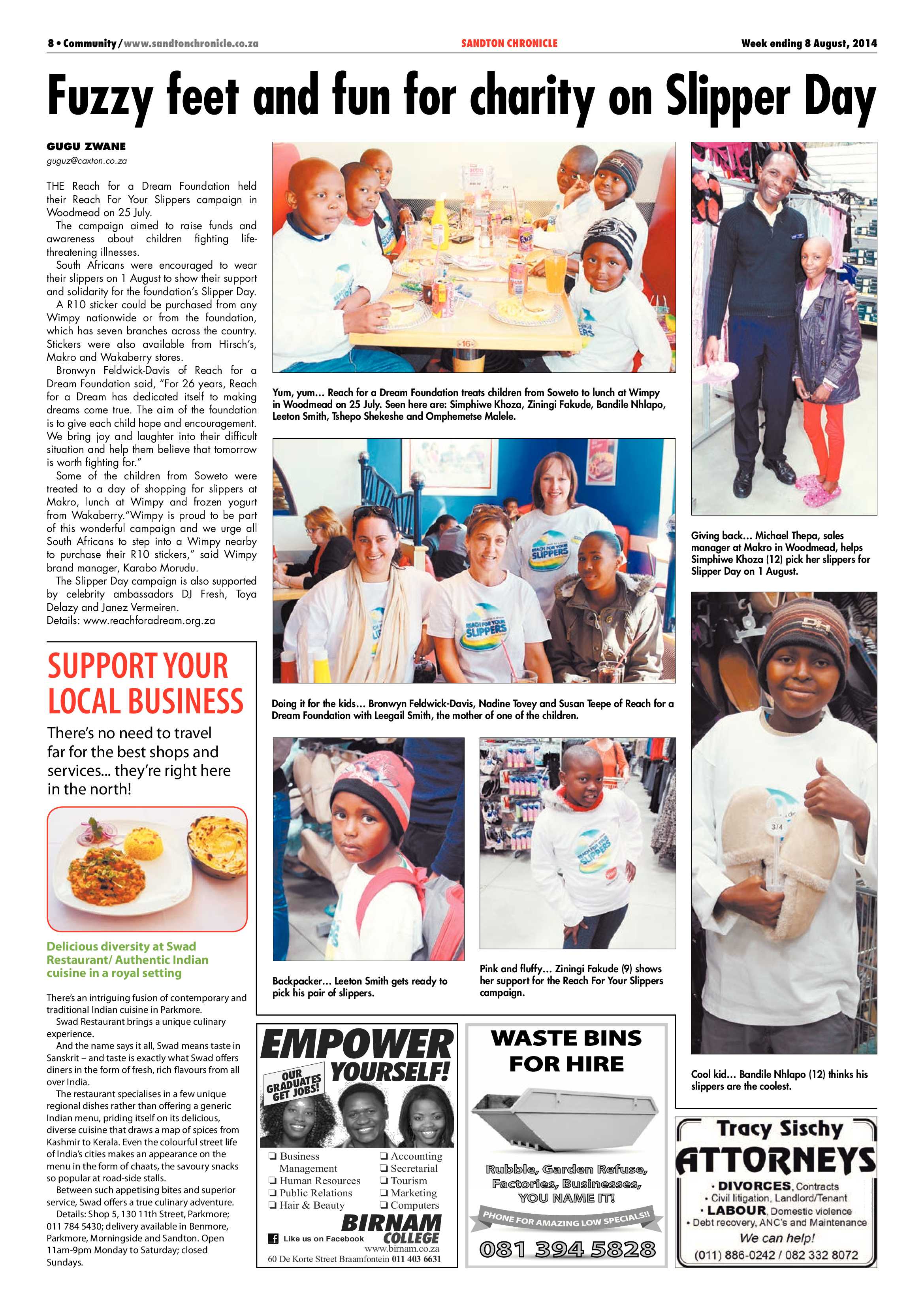 SANDTON CHRONICLE 08 AUGUST 2014 page 8