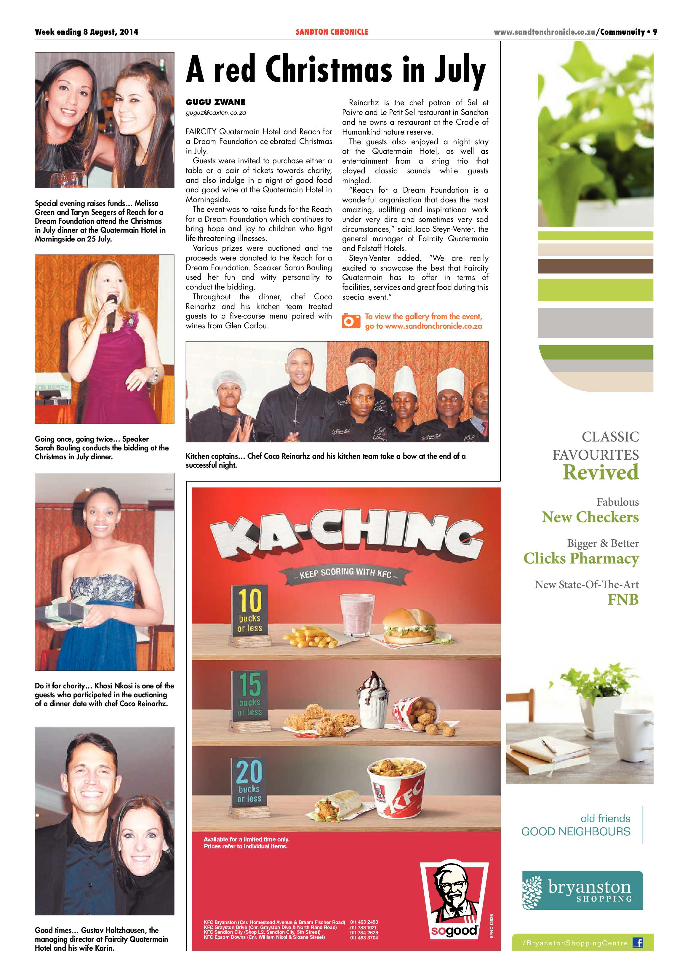 SANDTON CHRONICLE 08 AUGUST 2014 page 9
