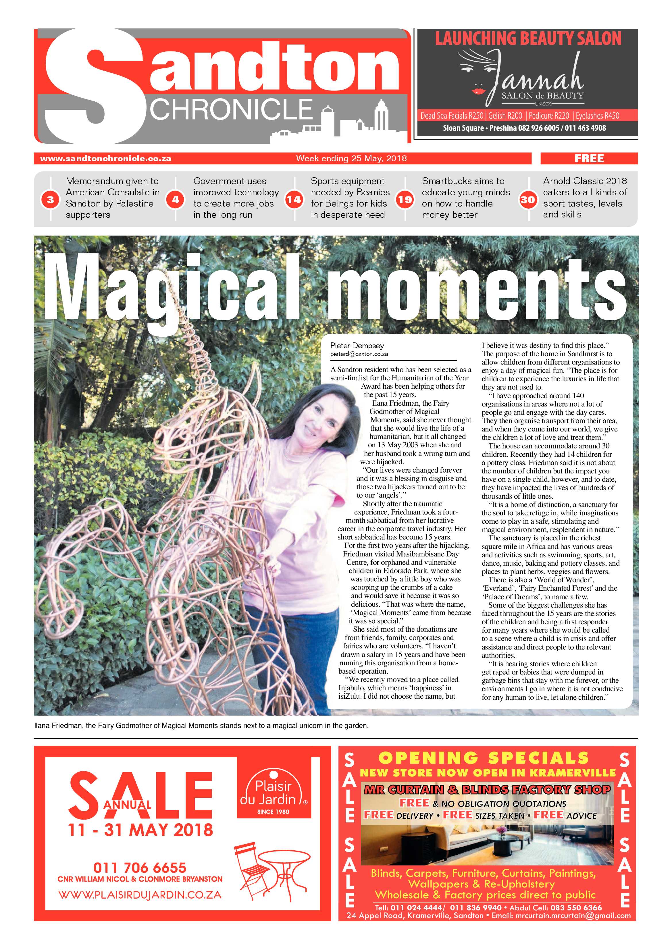 Sandton Chronicle 25 May 2018 page 1