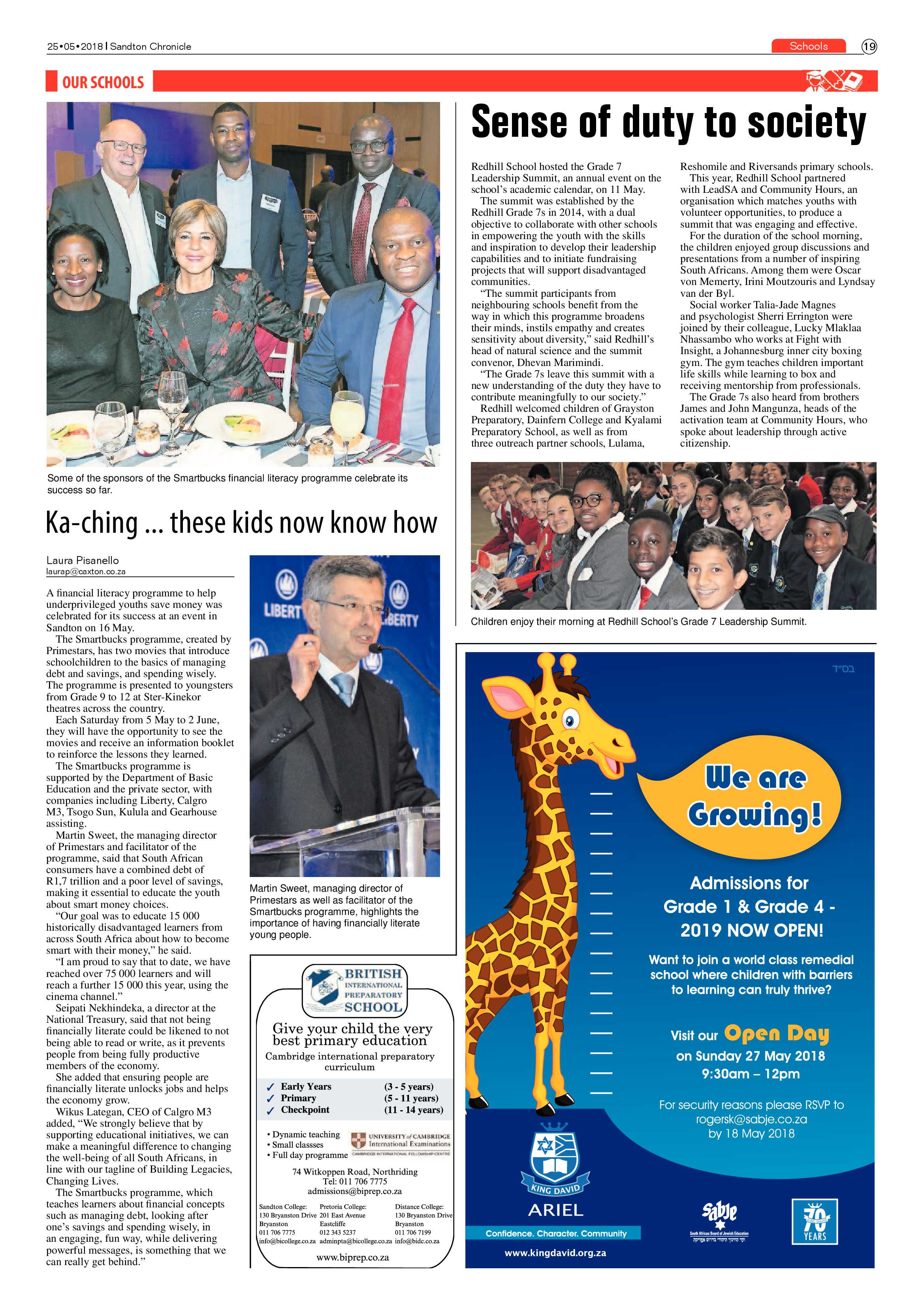 Sandton Chronicle 25 May 2018 page 19