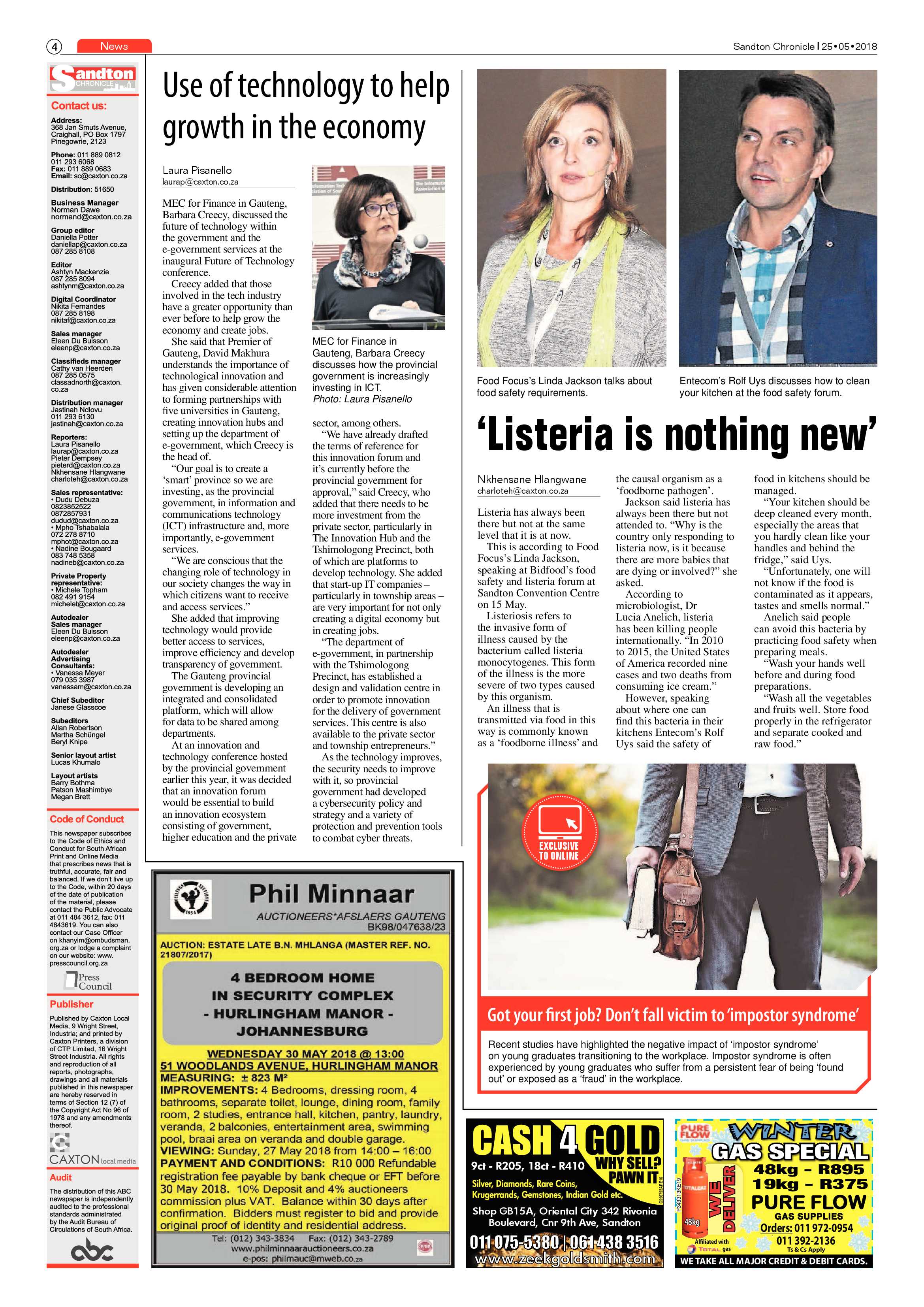 Sandton Chronicle 25 May 2018 page 4