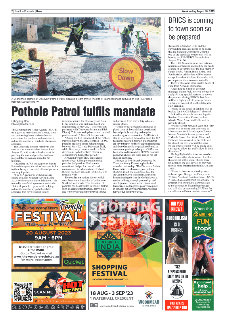 Sandton Chronicle 18 August 2023 page 2
