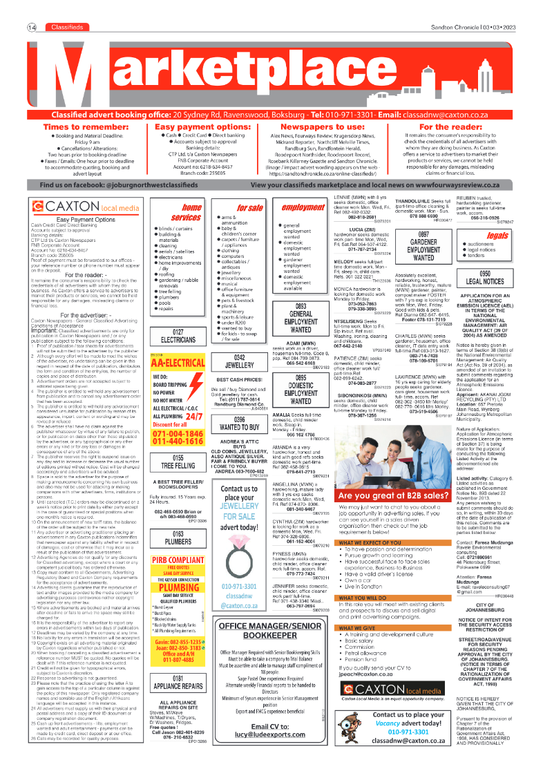 Sandton Chronicle 3 March 2023 page 14