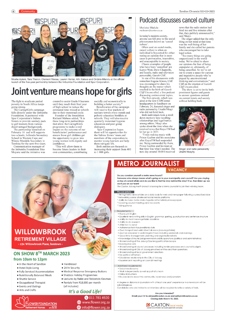 Sandton Chronicle 3 March 2023 page 8