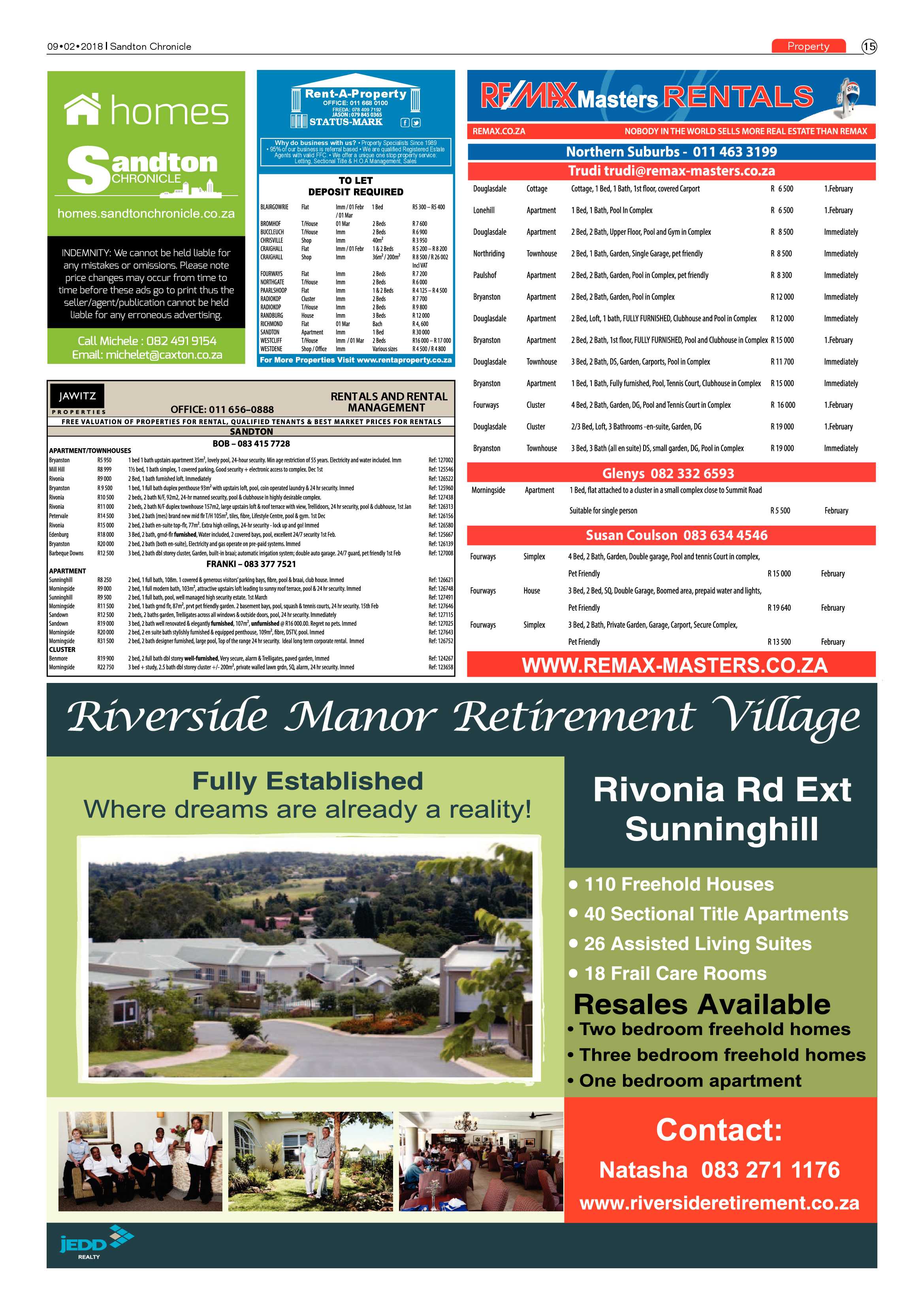 Sandton Chronicle -Feb 9, 2018 page 15