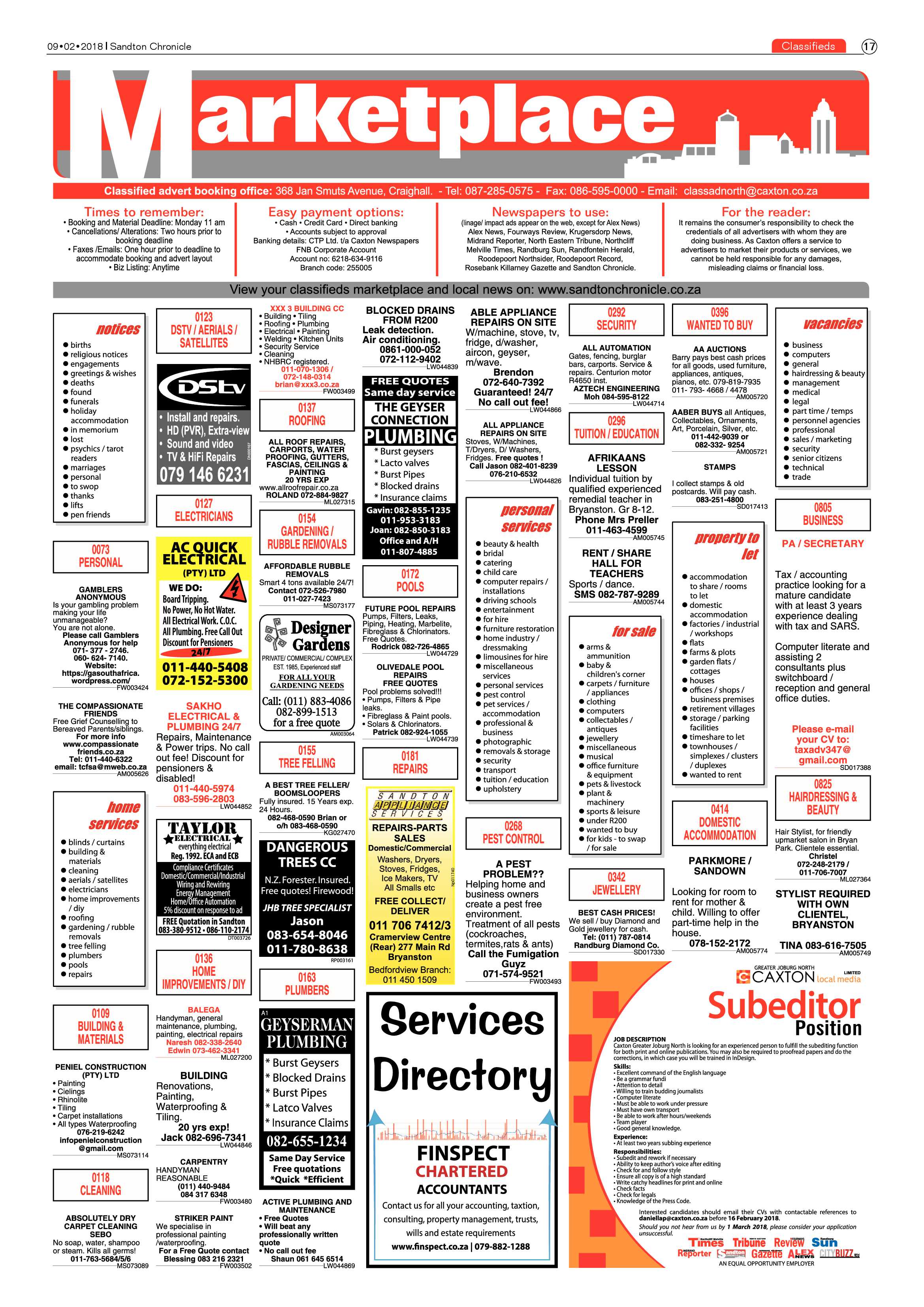 Sandton Chronicle -Feb 9, 2018 page 17