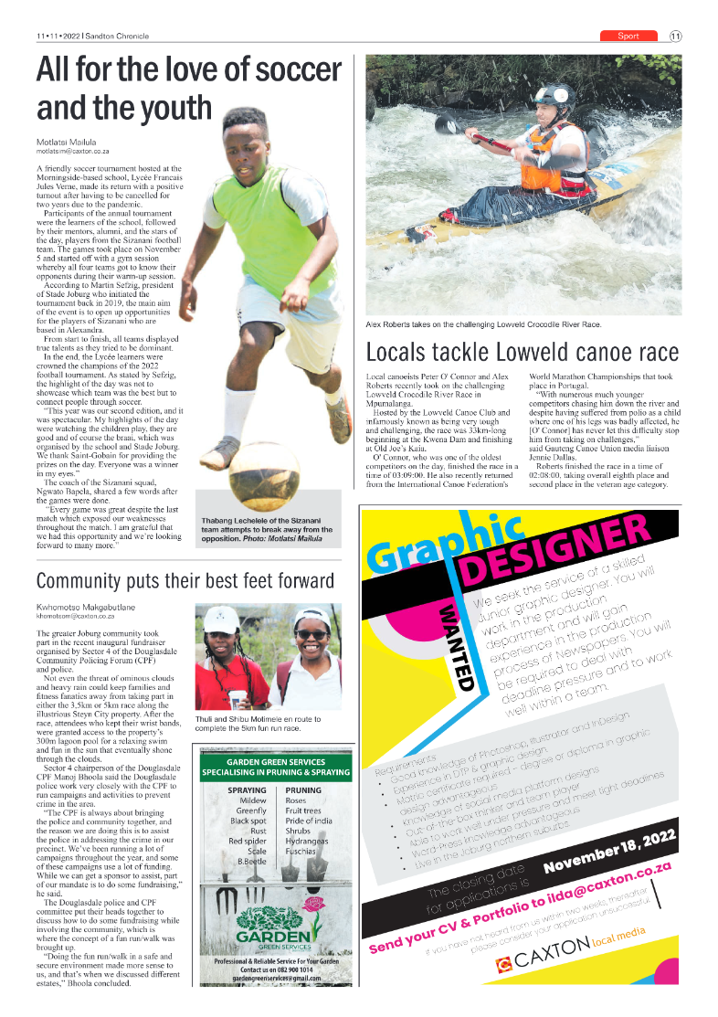 Sandton Chronicle Nov 11 2022 page 11