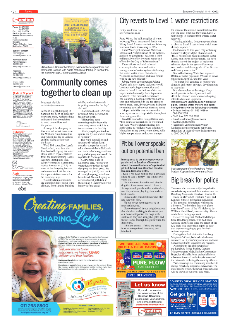 Sandton Chronicle Nov 11 2022 page 2